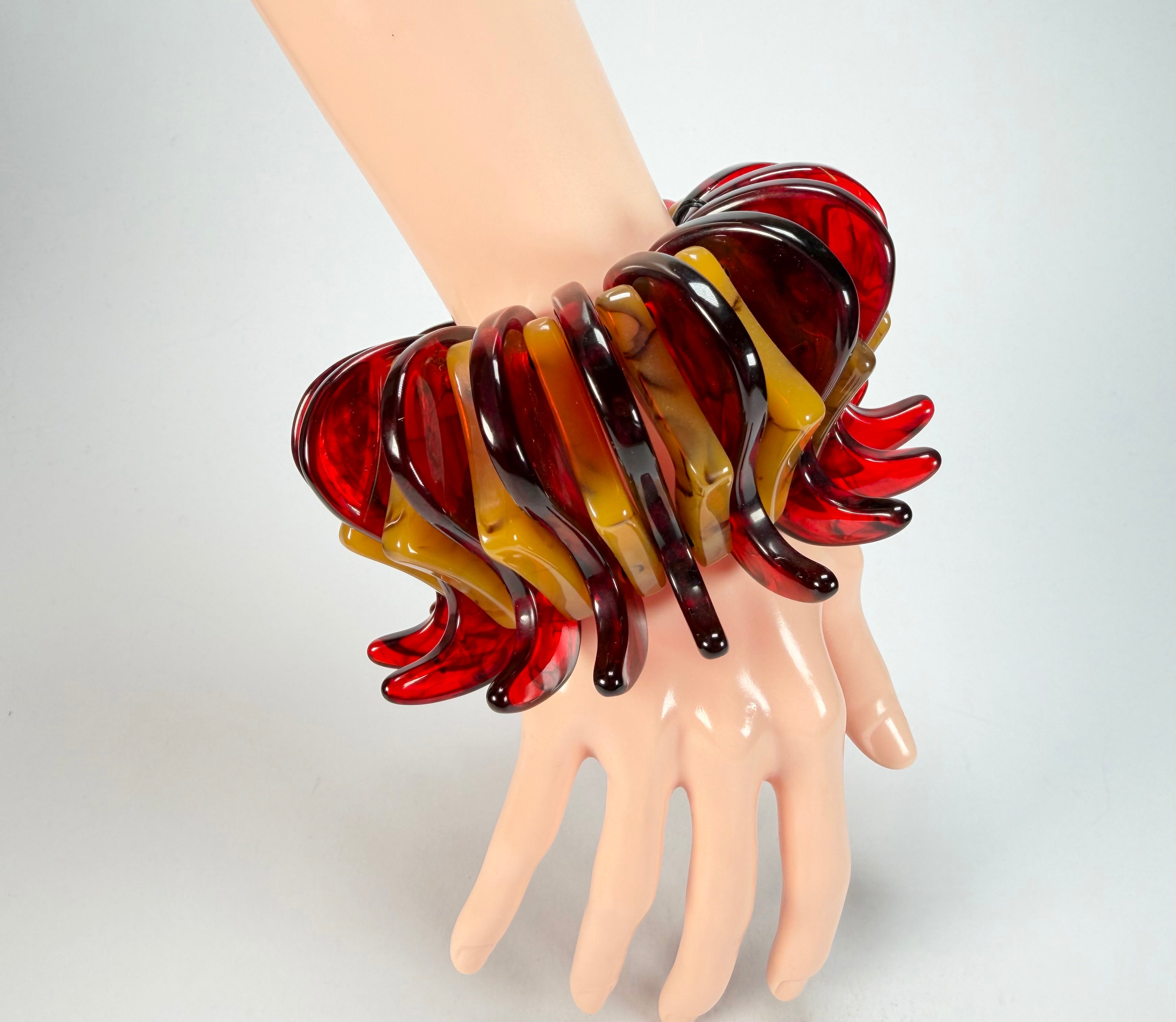 Sobral - Tortoise & Prada "Cogumelo" Studio Creation Elasticated Resin Bracelet ( 000000 )