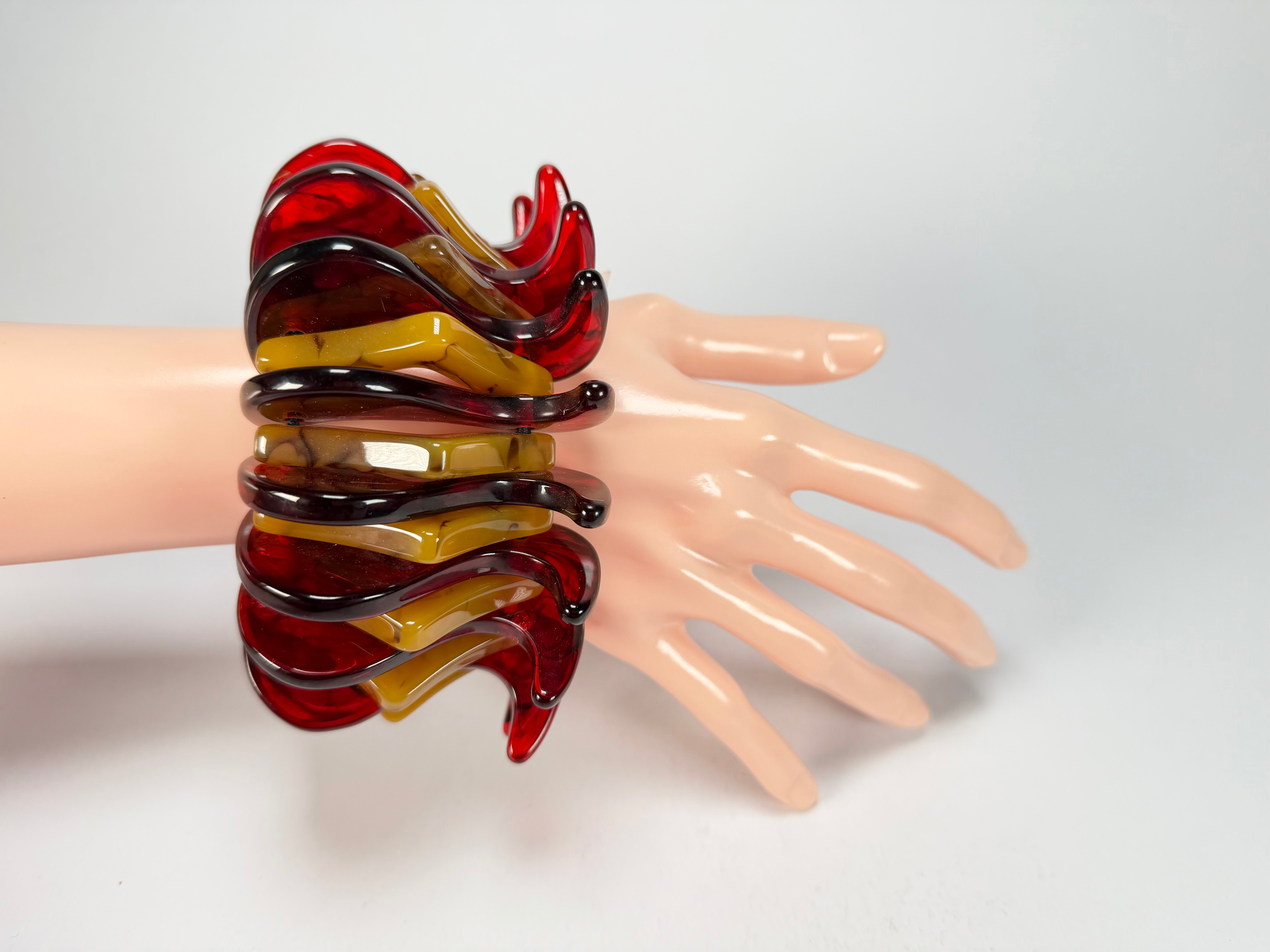 Sobral - Tortoise & Prada "Cogumelo" Studio Creation Elasticated Resin Bracelet ( 000000 )