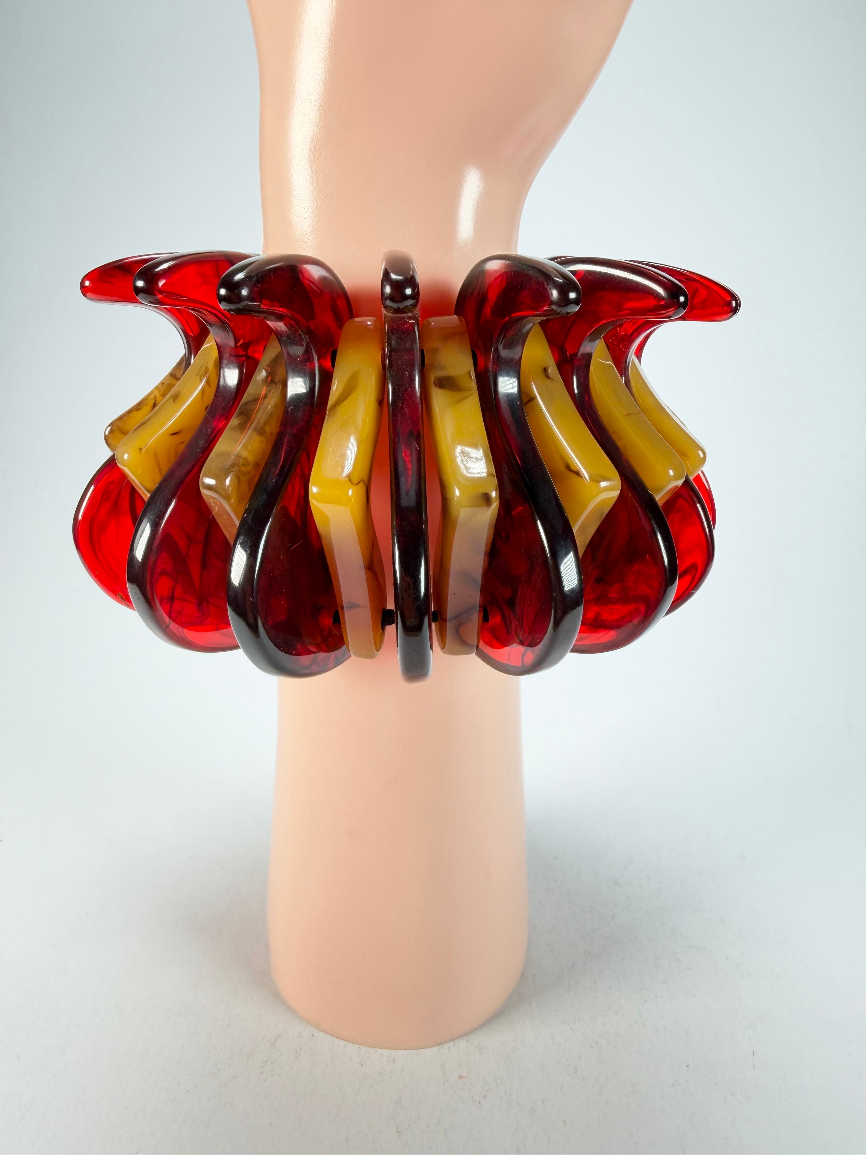 Sobral - Tortoise & Prada "Cogumelo" Studio Creation Elasticated Resin Bracelet ( 000000 )