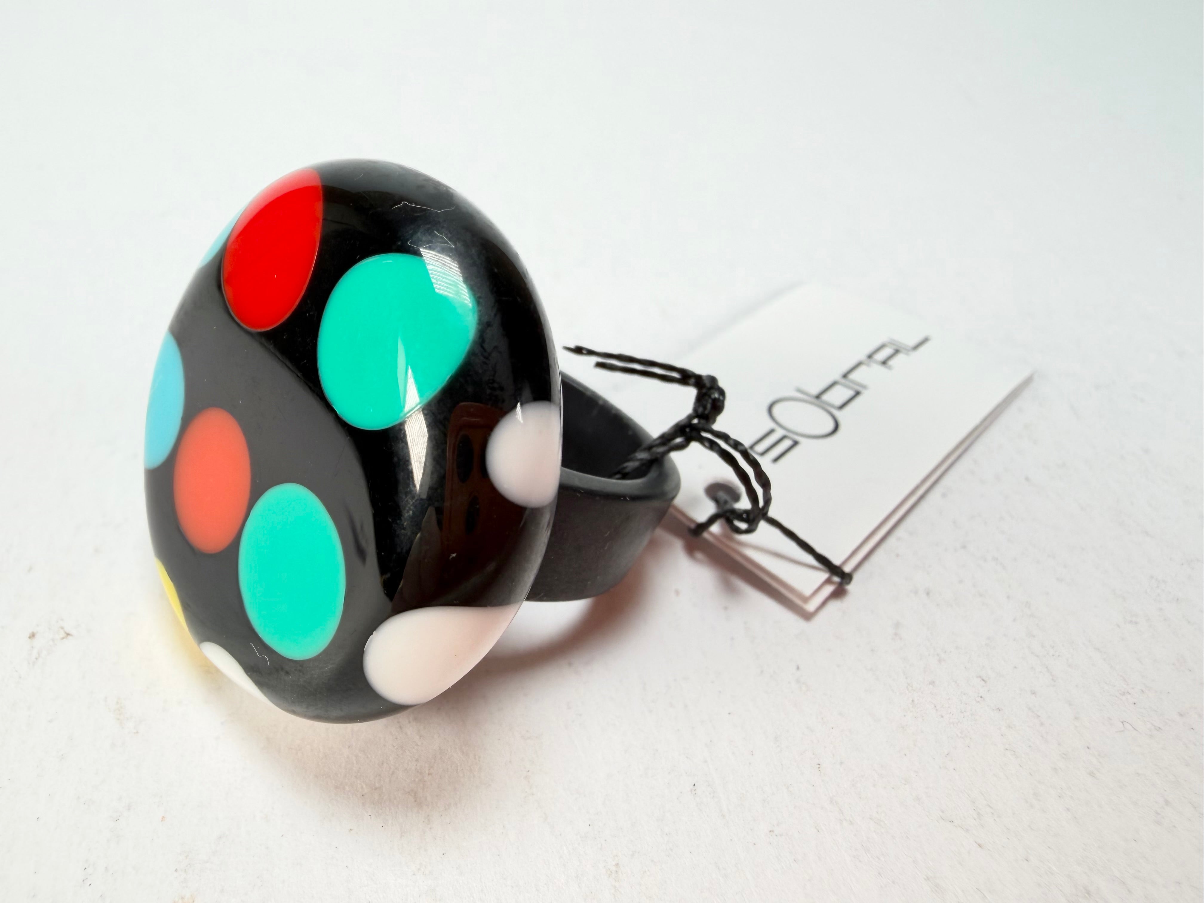 Sobral - Dots "Dots" Multi Colour Resin Ring ( 005354 ) - Size UK U / US 10