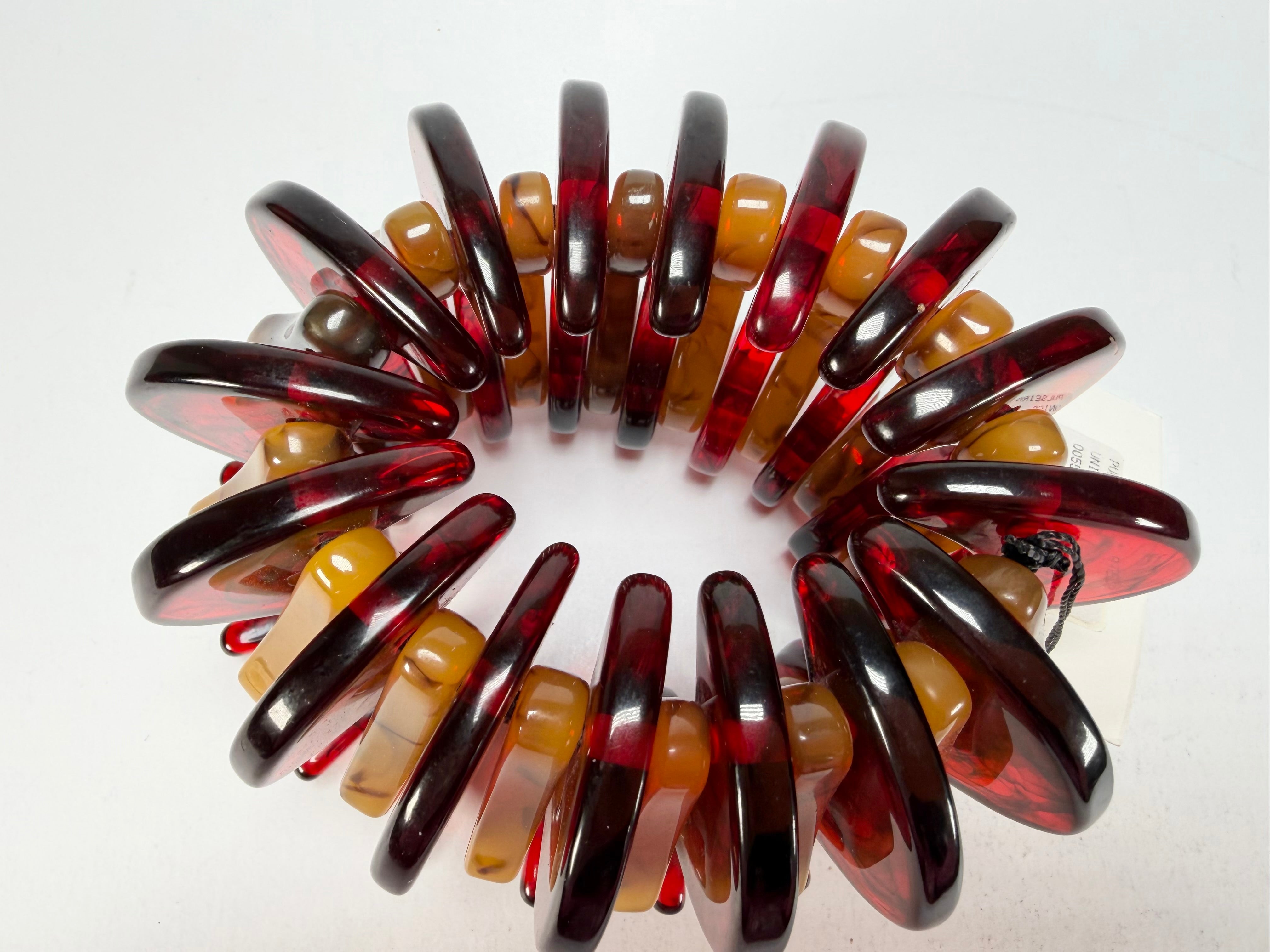 Sobral - Tortoise & Prada "Cogumelo" Studio Creation Elasticated Resin Bracelet ( 000000 )