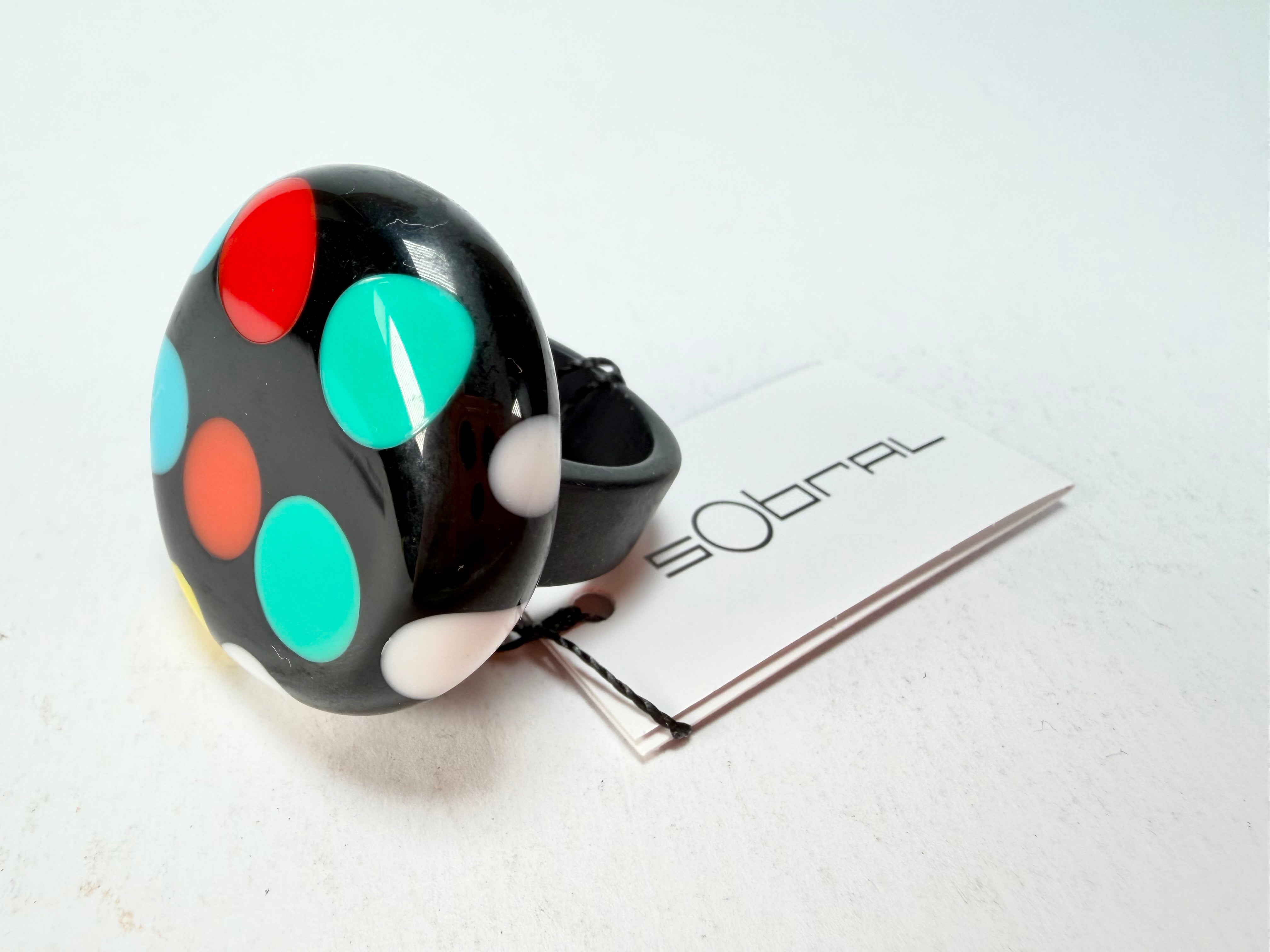 Sobral - Dots "Dots" Multi Colour Resin Ring ( 005354 ) - Size UK U / US 10