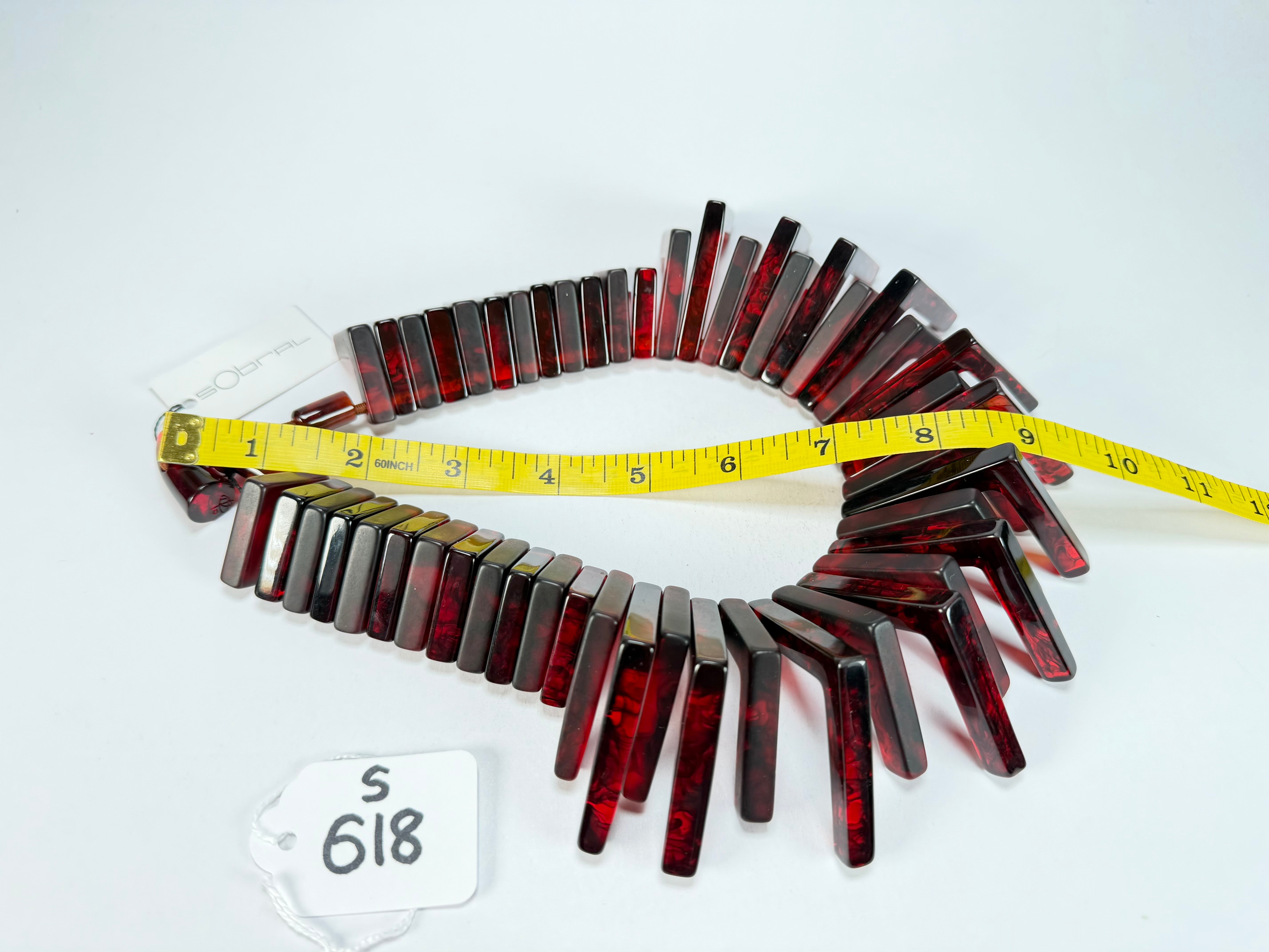 Sobral - Studio Creation "Aranha Tóxica" Black & Dark Red Resin Necklace ( 000000 )