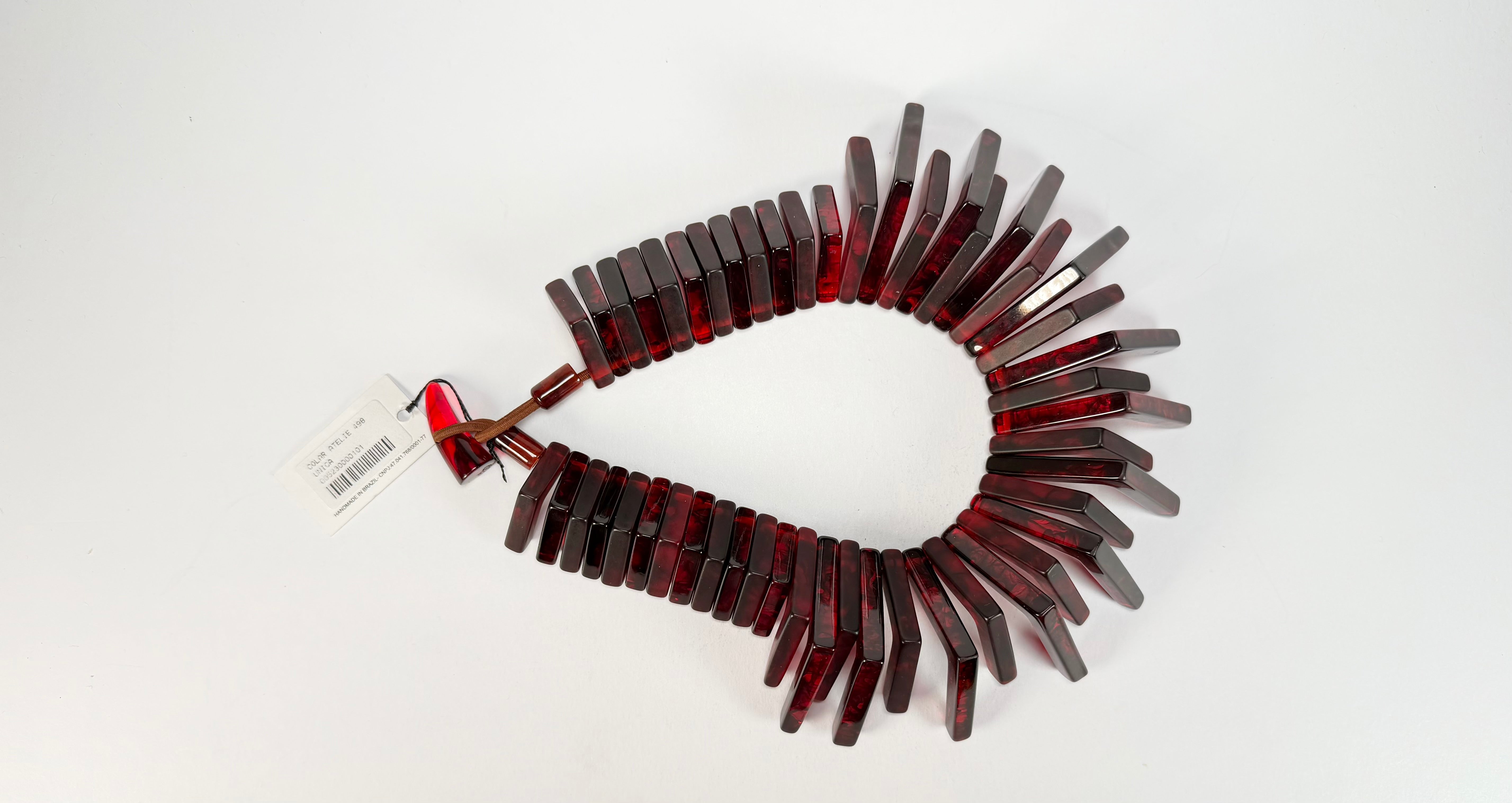 Sobral - Studio Creation "Aranha Tóxica" Black & Dark Red Resin Necklace ( 000000 )