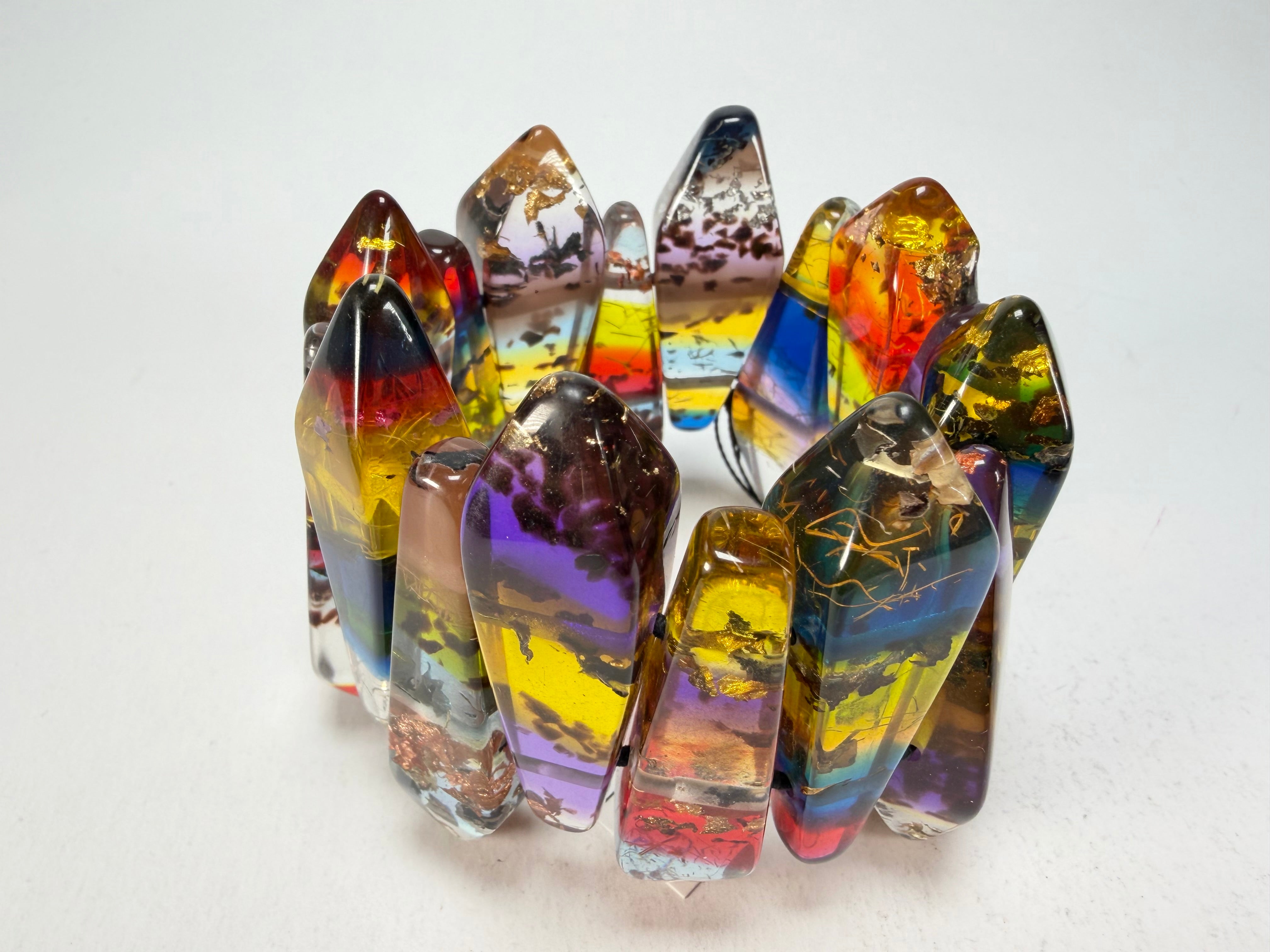 Sobral - Sobralita "Coffinita" Studio Creation Elasticated Resin Bracelet ( 000000 )