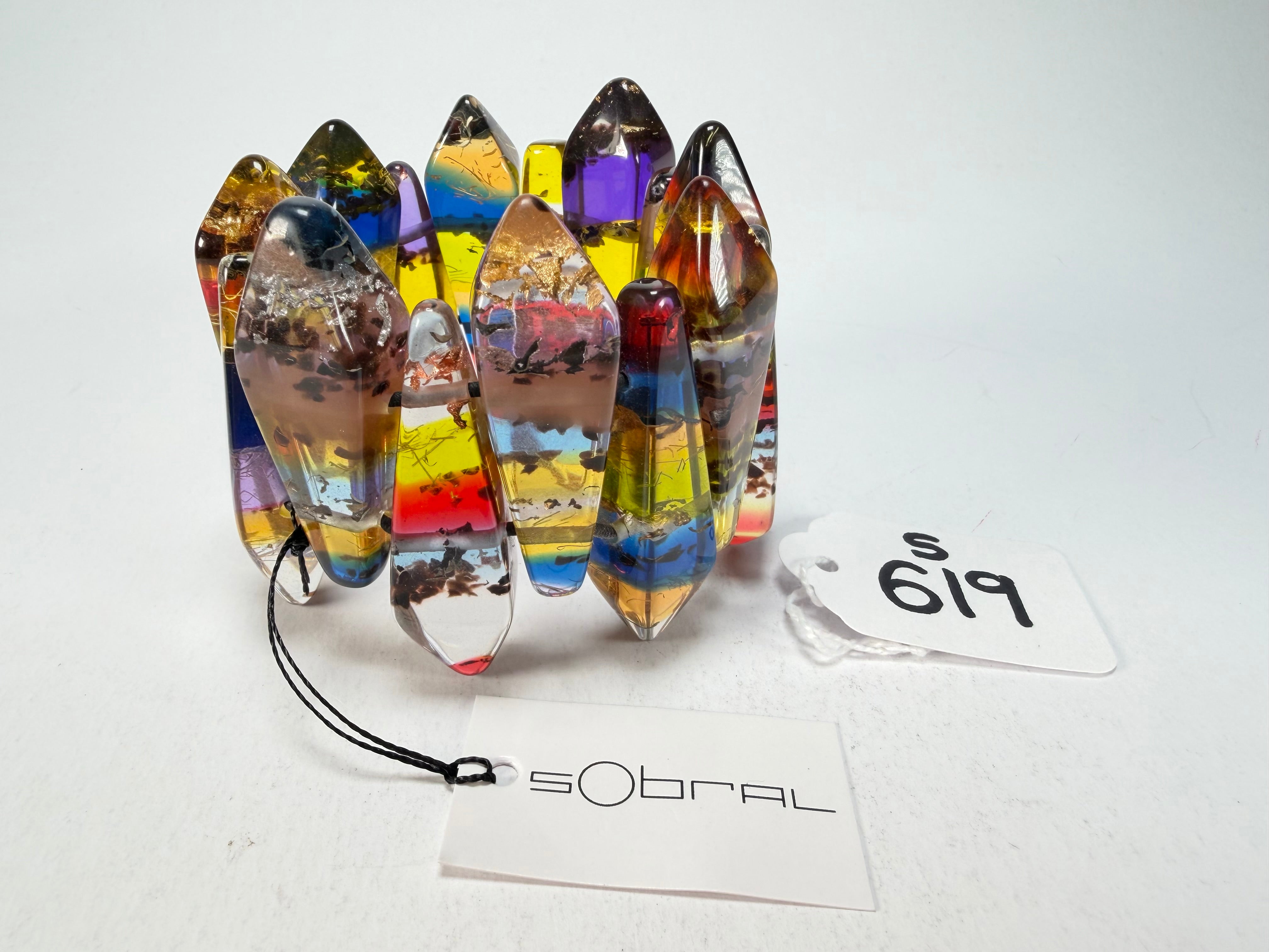 Sobral - Sobralita "Coffinita" Studio Creation Elasticated Resin Bracelet ( 000000 )
