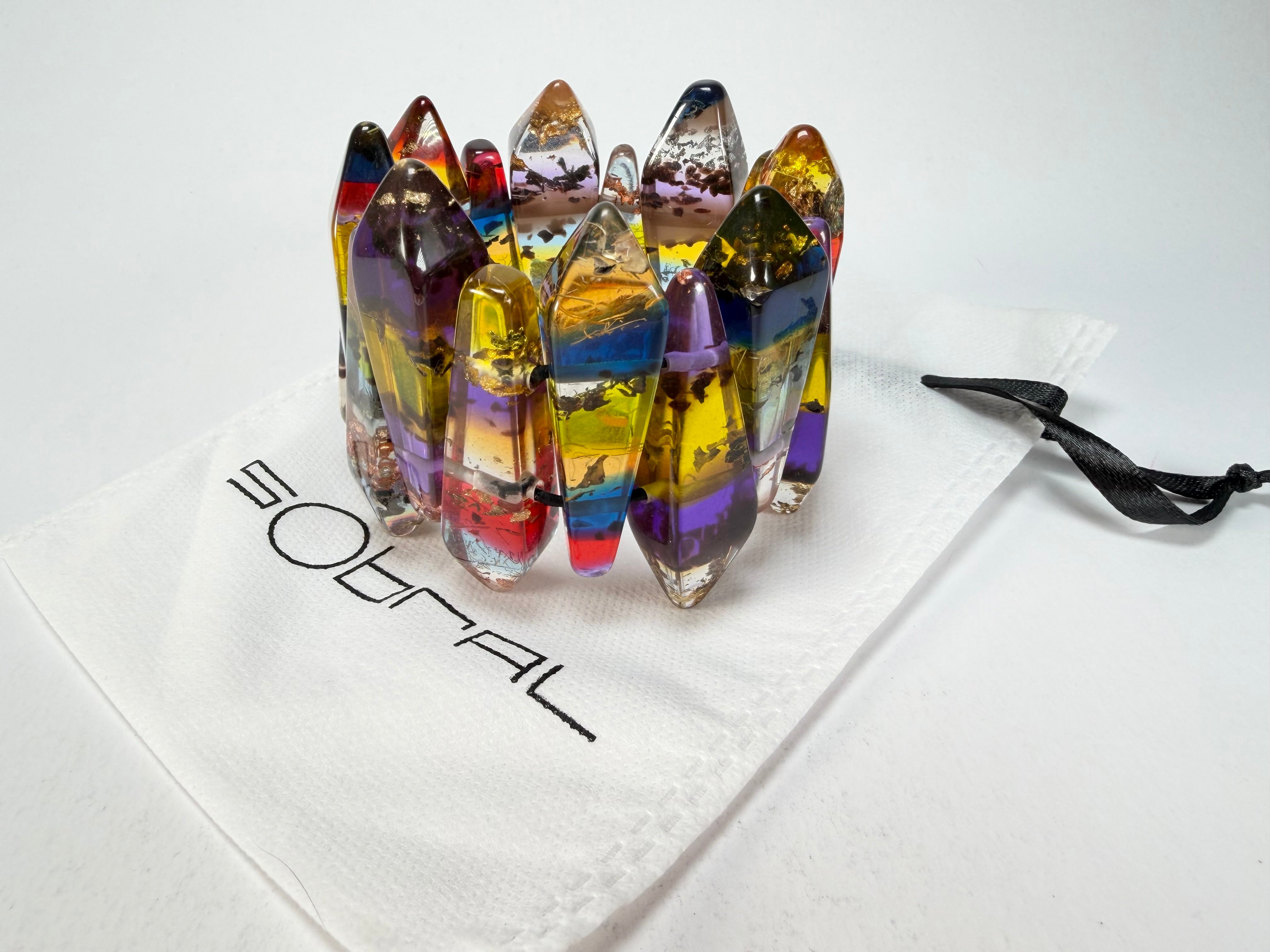 Sobral - Sobralita "Coffinita" Studio Creation Elasticated Resin Bracelet ( 000000 )