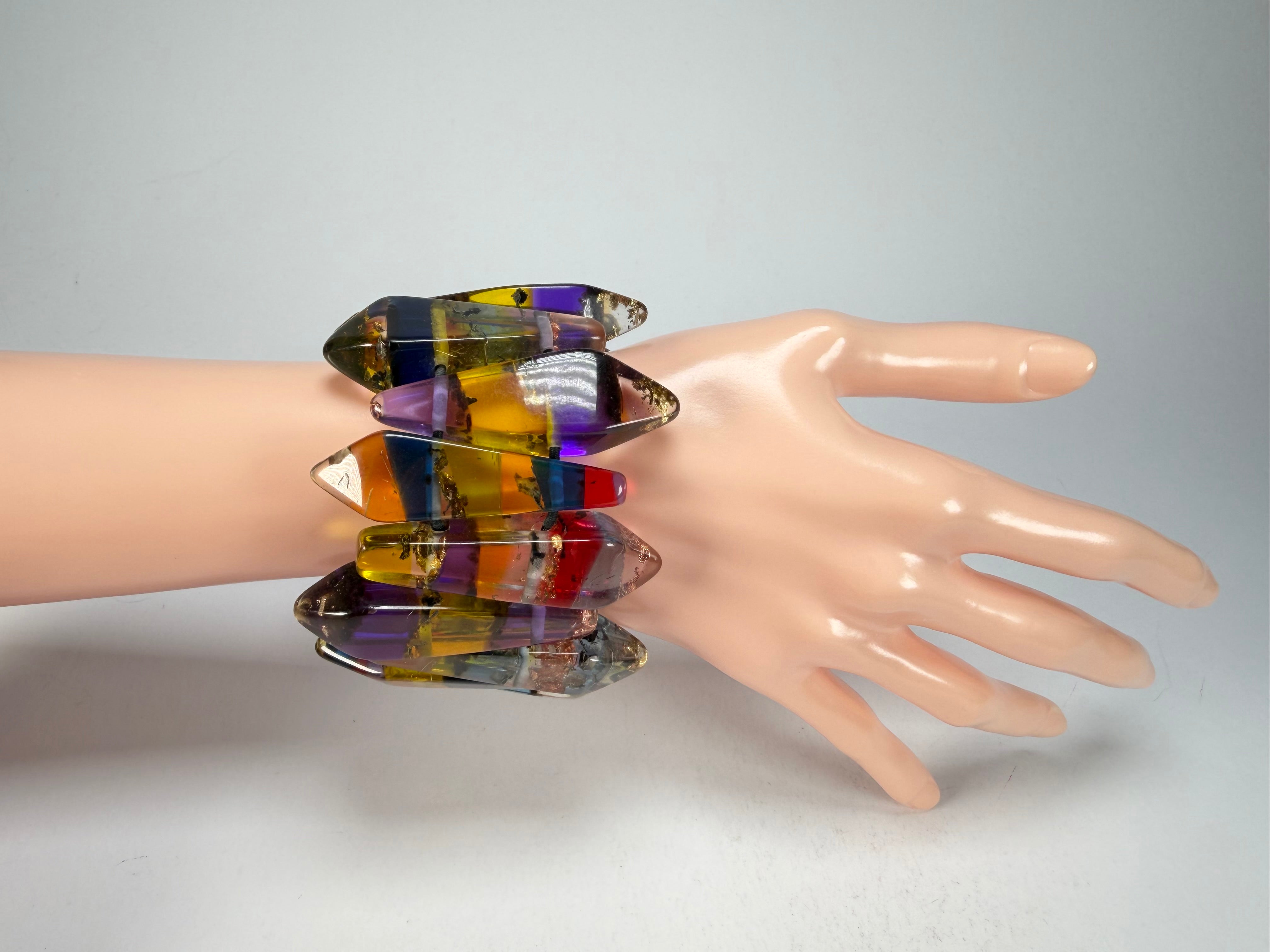 Sobral - Sobralita "Coffinita" Studio Creation Elasticated Resin Bracelet ( 000000 )
