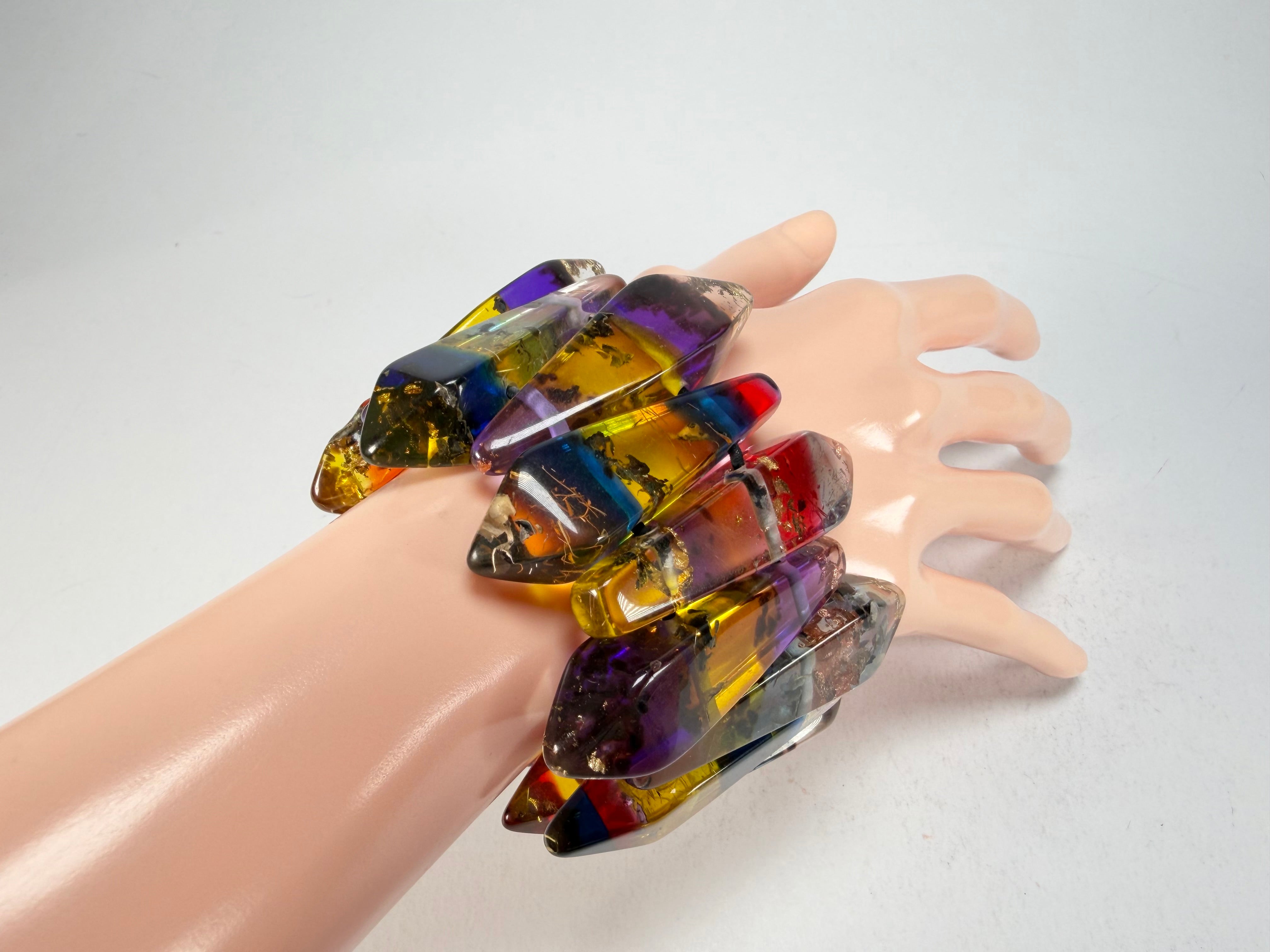 Sobral - Sobralita "Coffinita" Studio Creation Elasticated Resin Bracelet ( 000000 )