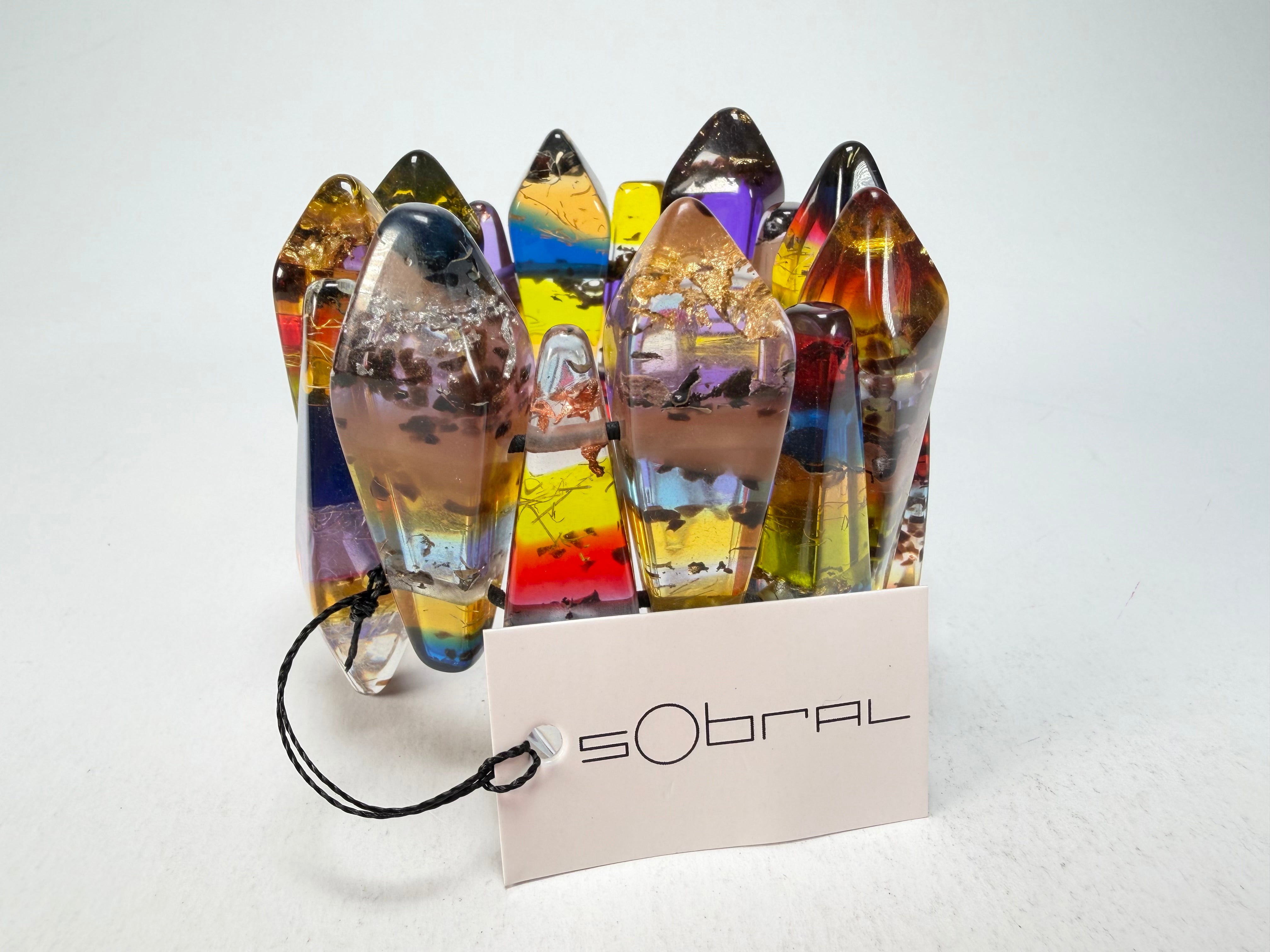 Sobral - Sobralita "Coffinita" Studio Creation Elasticated Resin Bracelet ( 000000 )