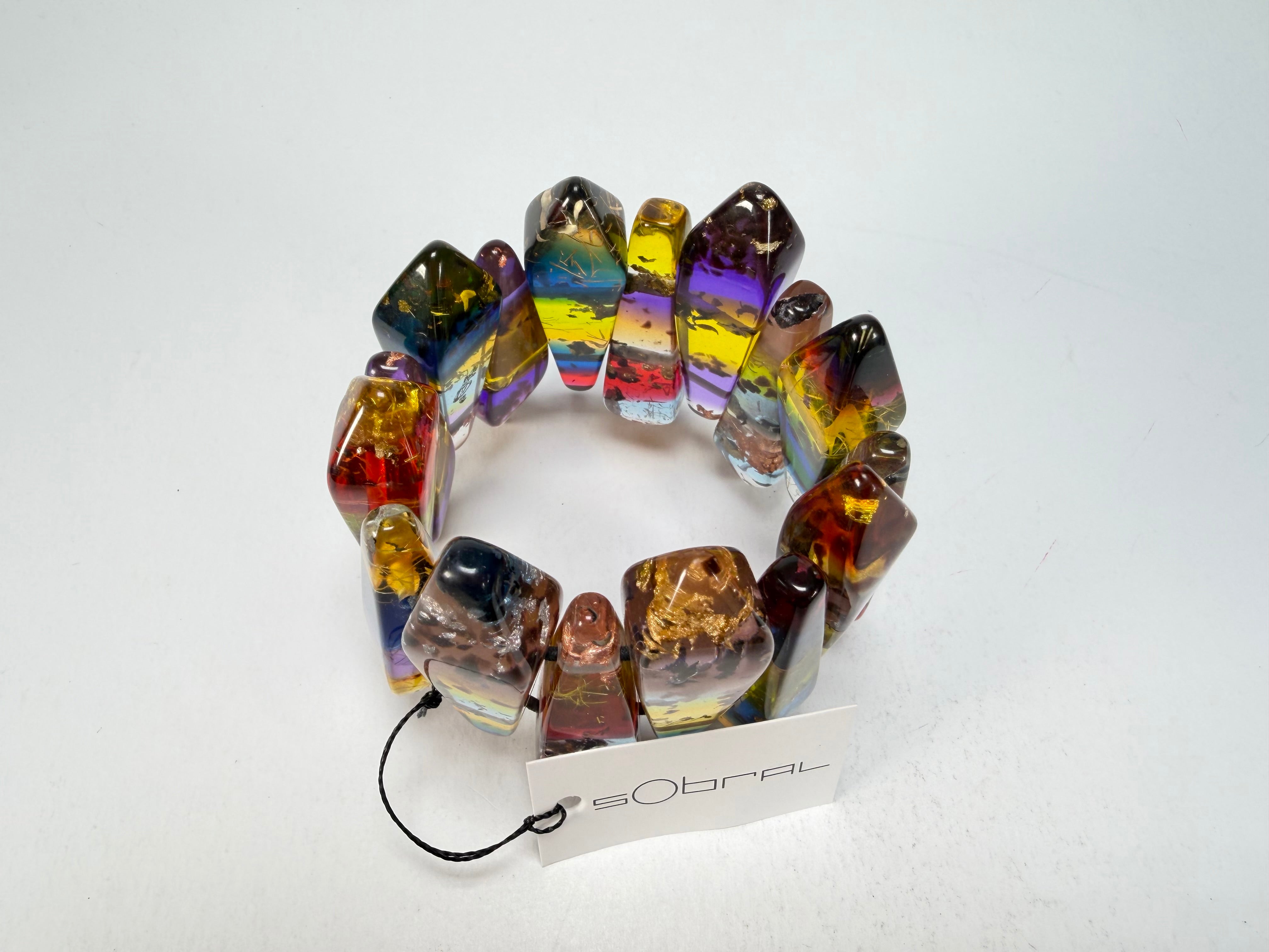Sobral - Sobralita "Coffinita" Studio Creation Elasticated Resin Bracelet ( 000000 )