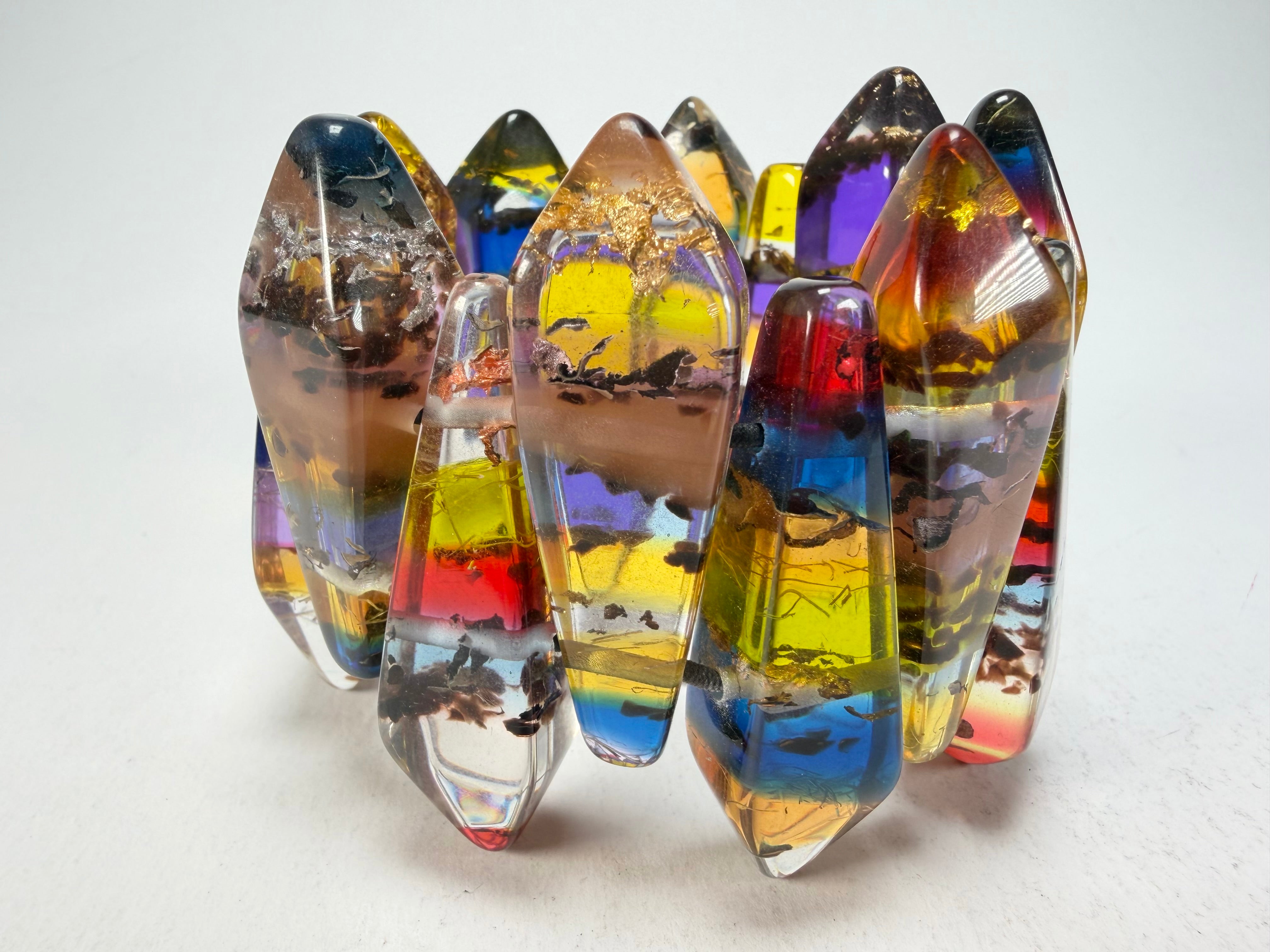 Sobral - Sobralita "Coffinita" Studio Creation Elasticated Resin Bracelet ( 000000 )