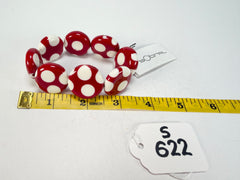Sobral - Dots "Dots" Red & White Elasticated Resin Bracelet ( 005362 )