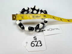 Sobral - Dots "Dots" Black & White Elasticated Resin Bracelet ( 005362 )