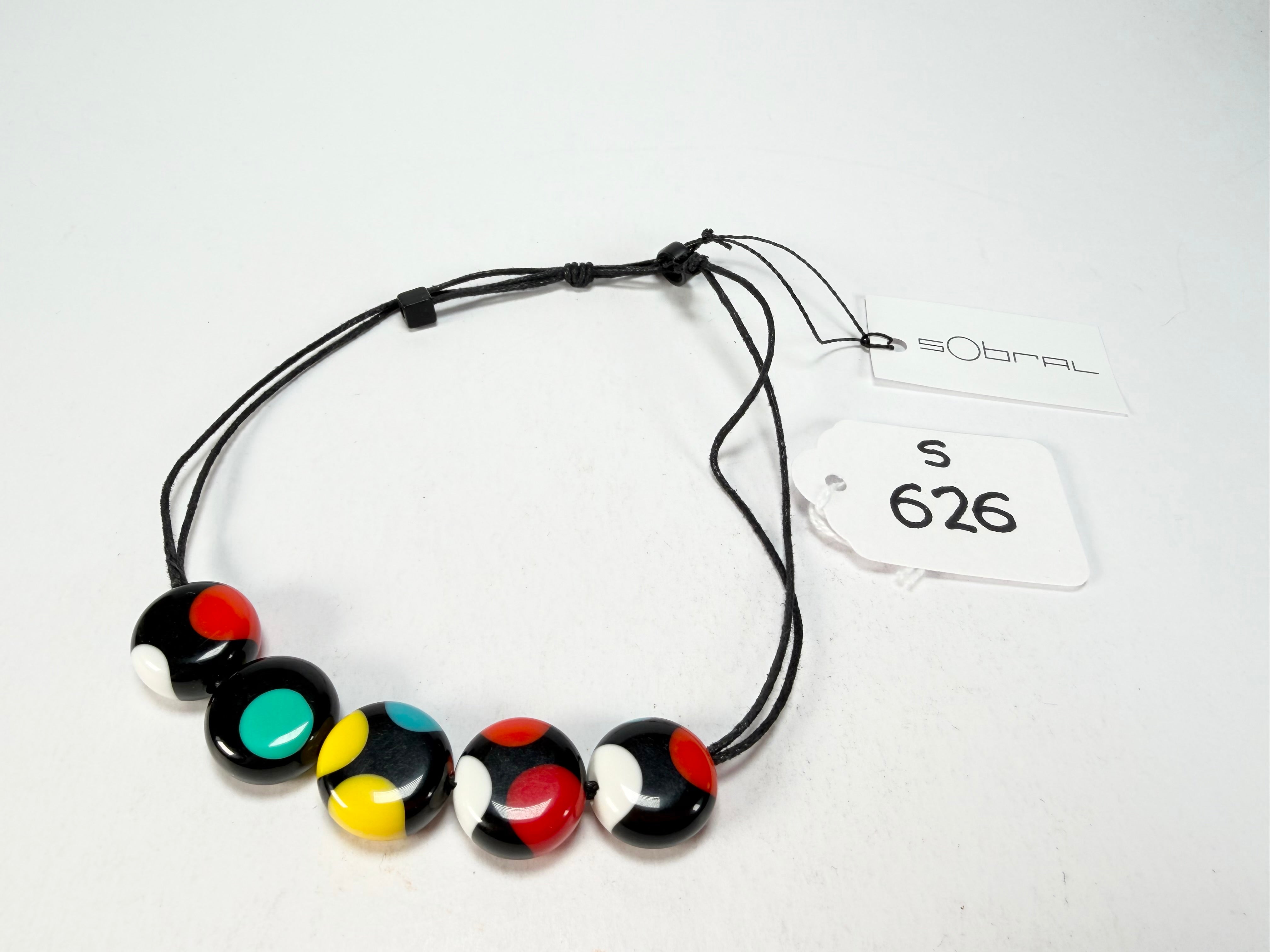Sobral - Dots "Pointé" Multi Colour Resin Bracelet On Cord ( 000000 )