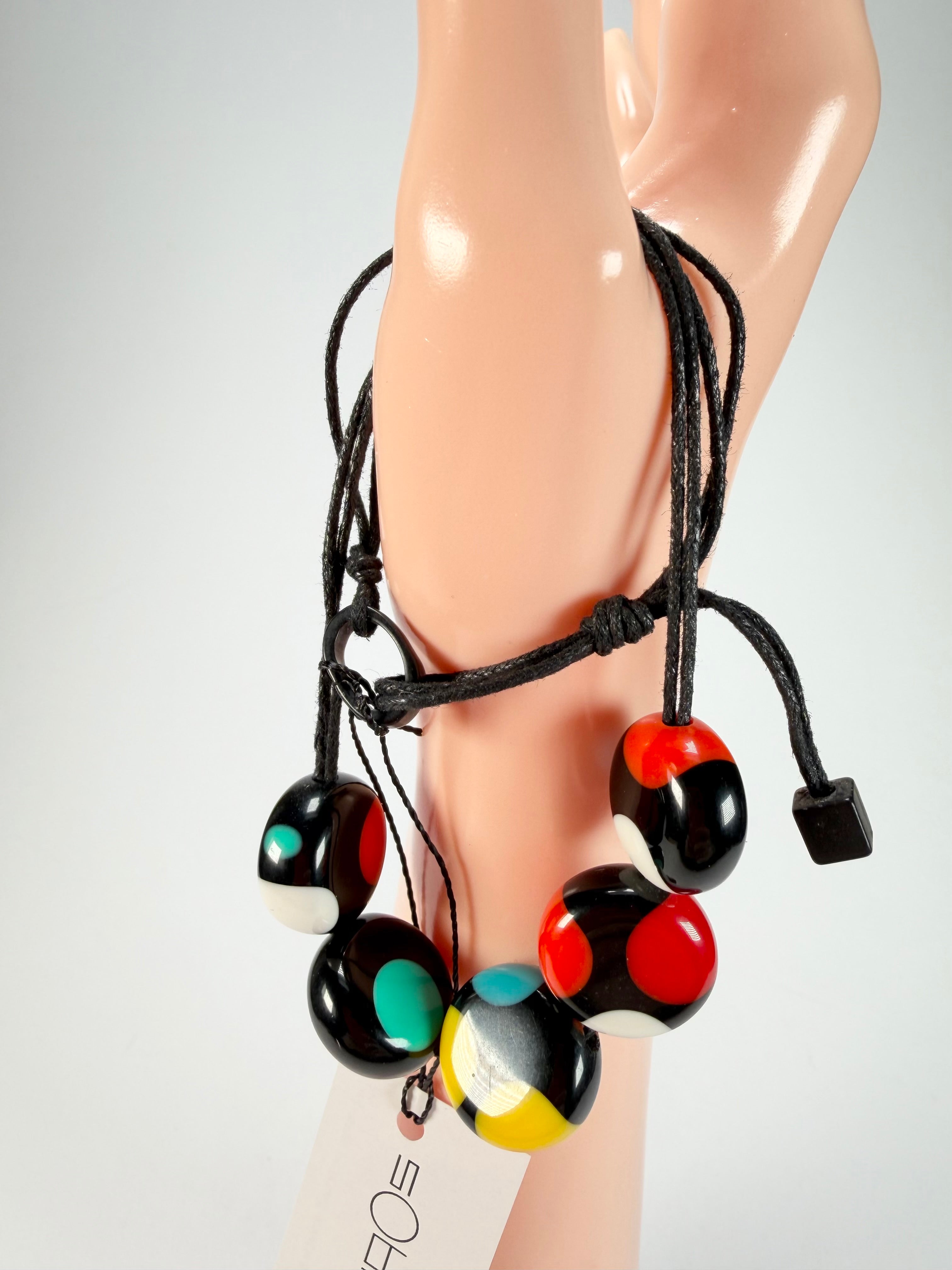 Sobral - Dots "Pointé" Multi Colour Resin Bracelet On Cord ( 000000 )