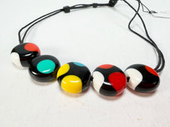 Sobral - Dots "Pointé" Multi Colour Resin Bracelet On Cord ( 000000 )
