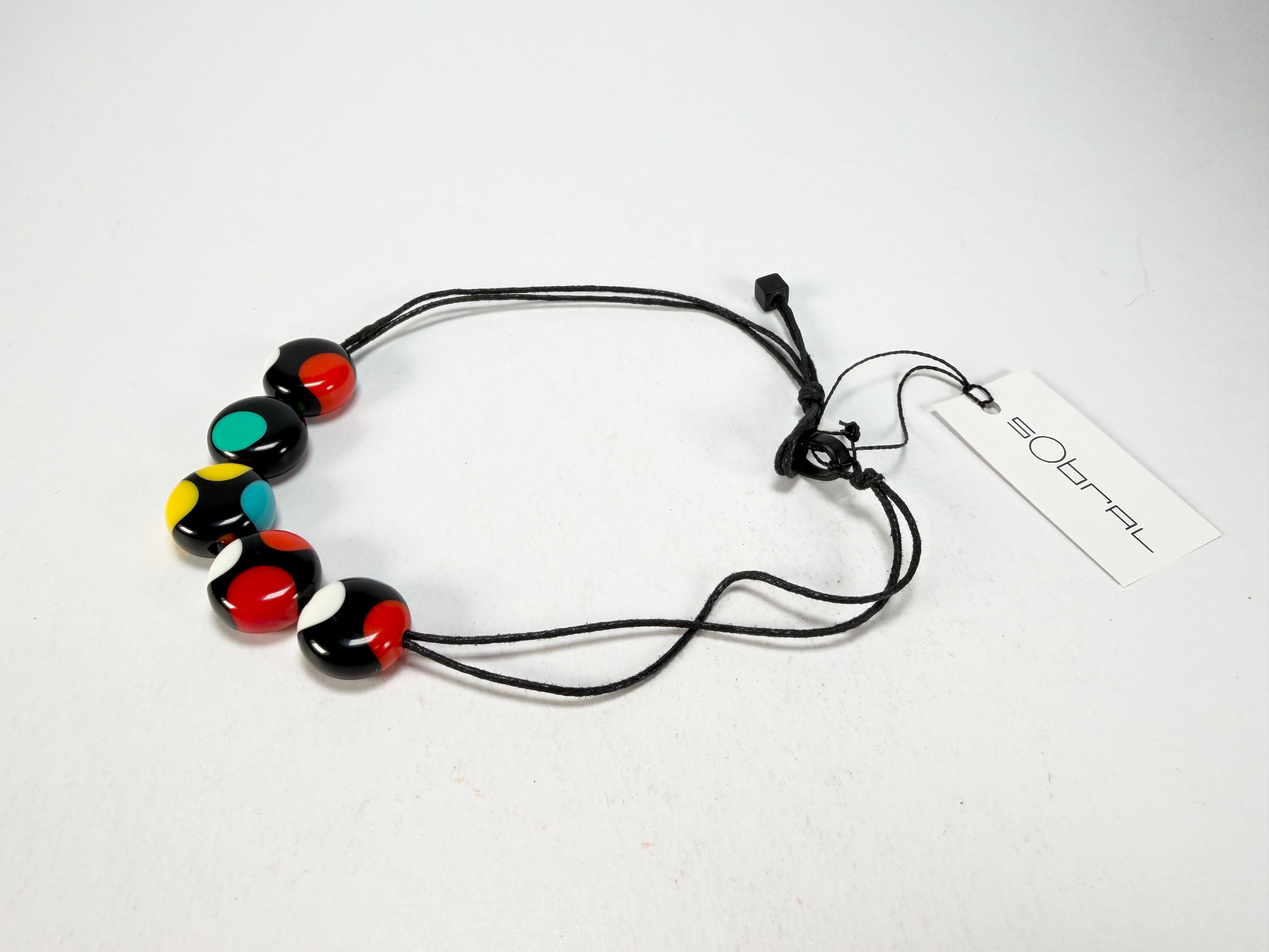 Sobral - Dots "Pointé" Multi Colour Resin Bracelet On Cord ( 000000 )