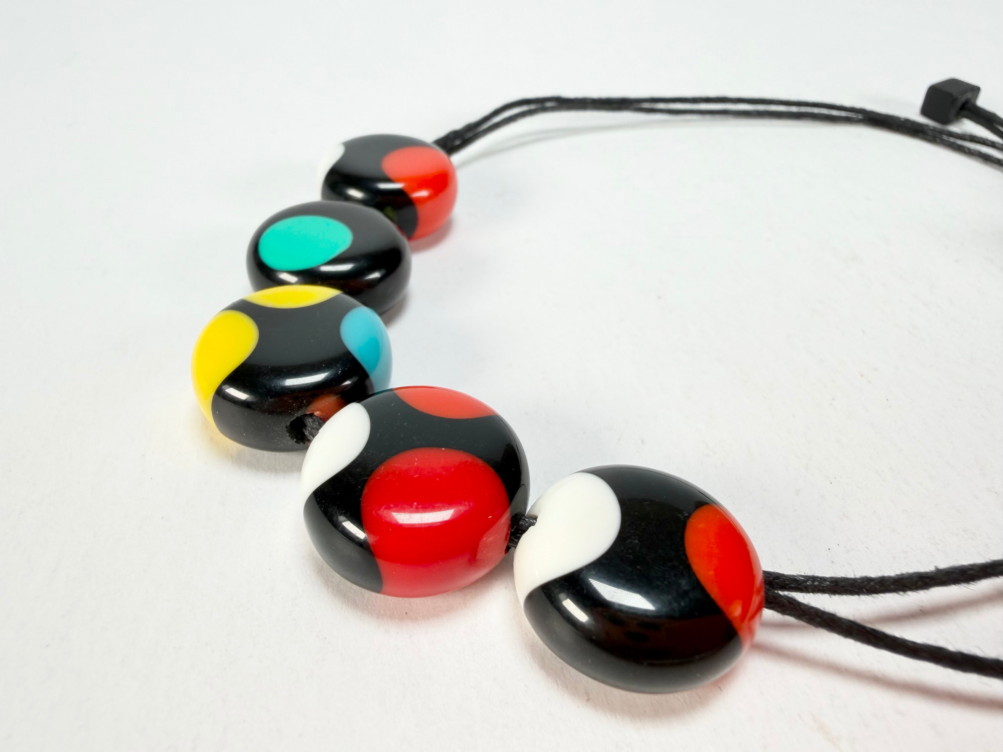 Sobral - Dots "Pointé" Multi Colour Resin Bracelet On Cord ( 000000 )