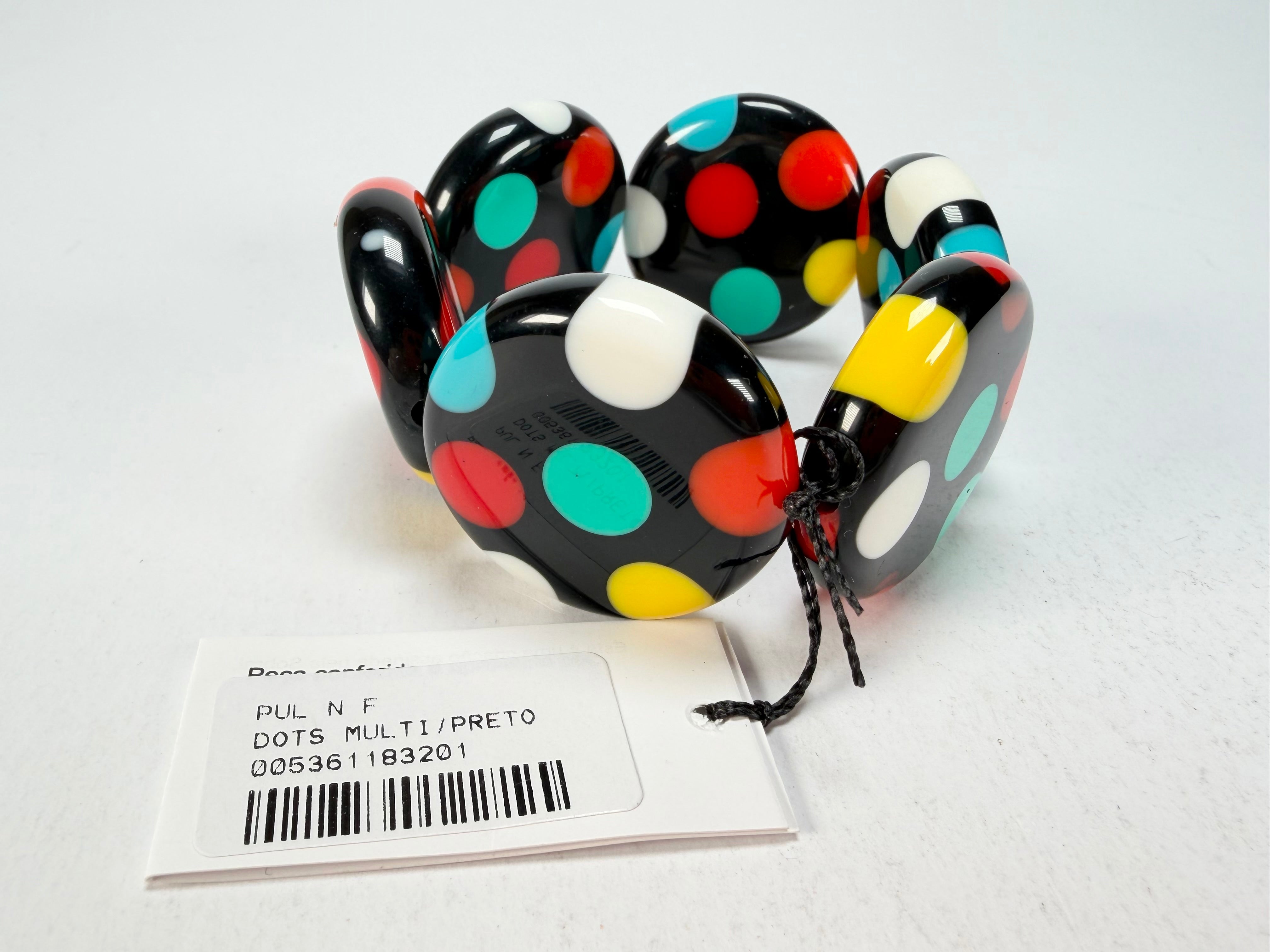 Sobral - Dots "Nº F" Multi Colour Elasticated Resin Bracelet ( 005361 )