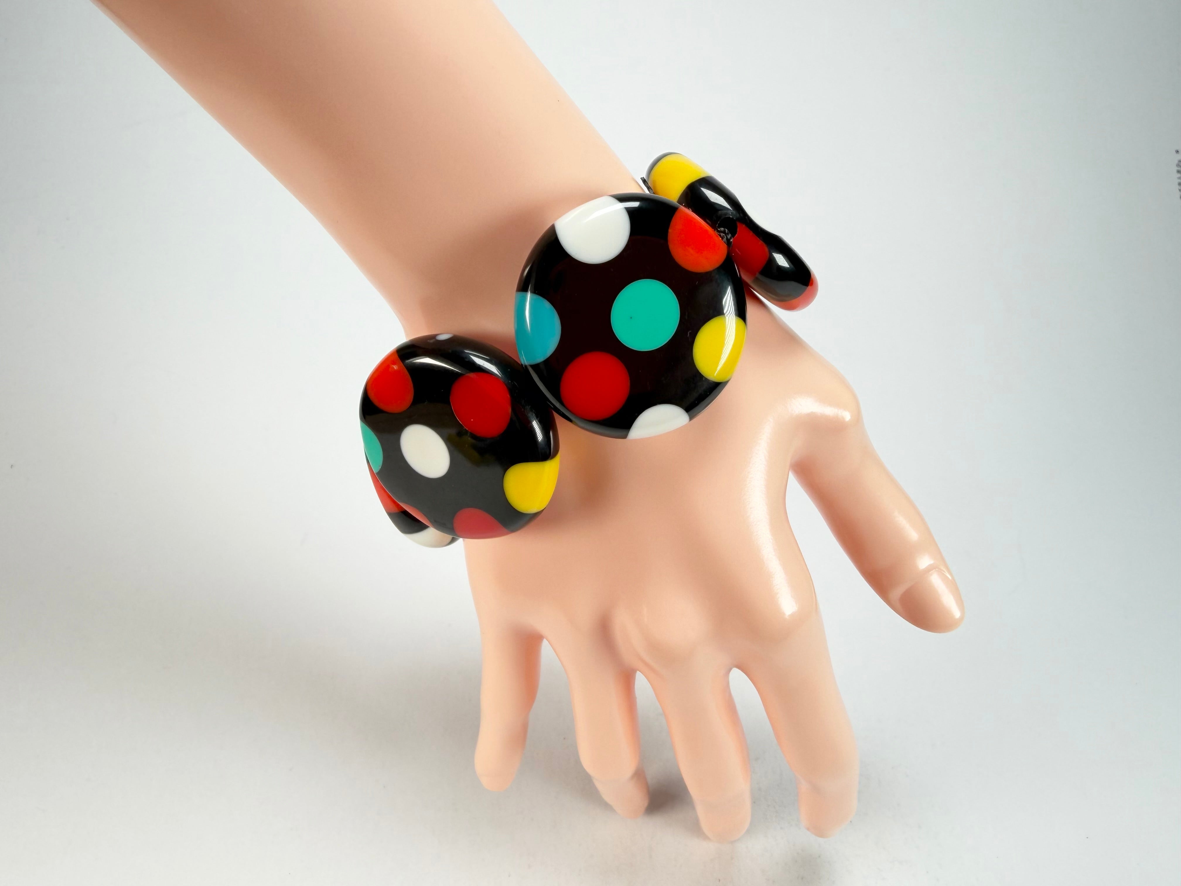Sobral - Dots "Nº F" Multi Colour Elasticated Resin Bracelet ( 005361 )