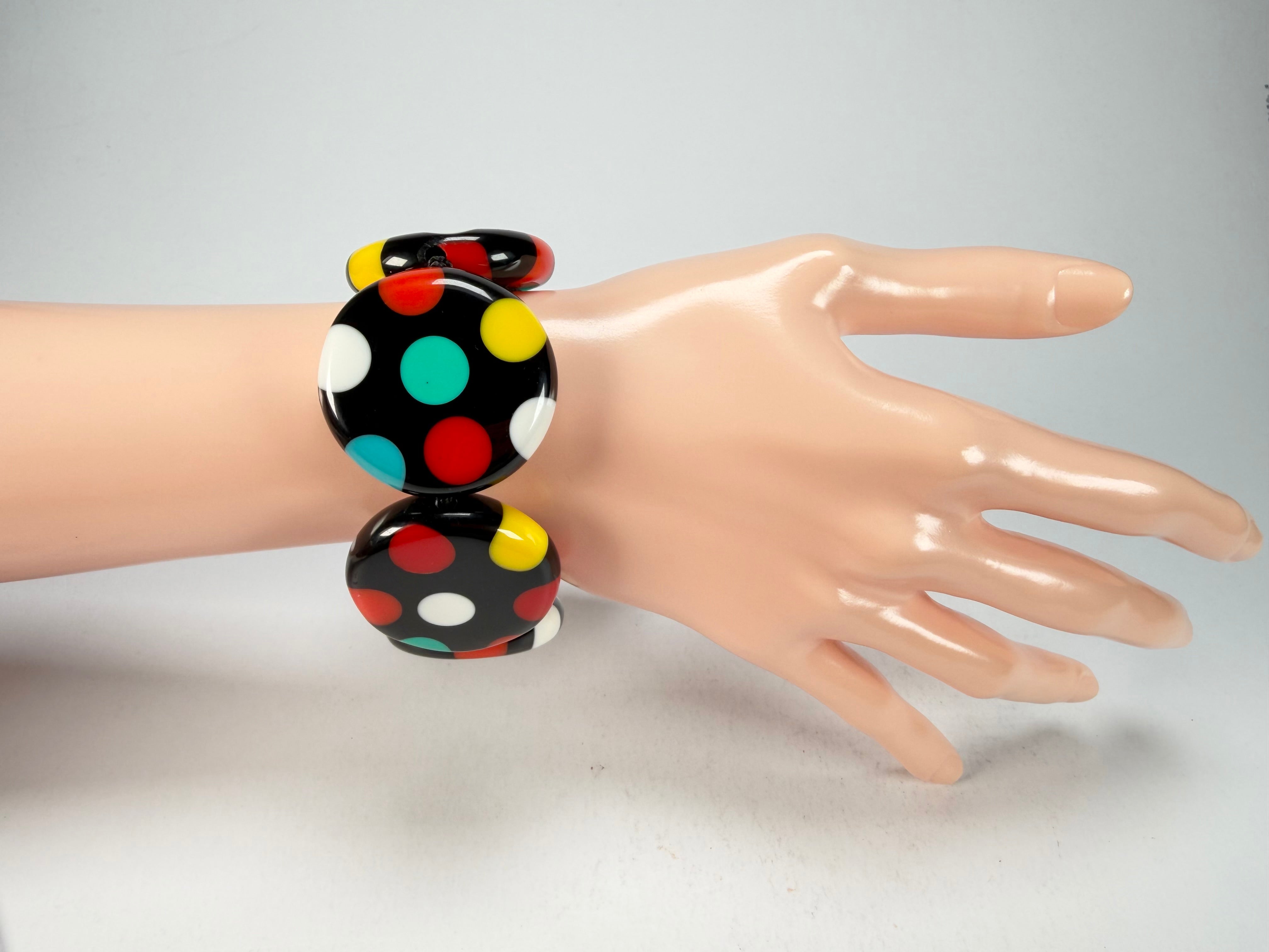 Sobral - Dots "Nº F" Multi Colour Elasticated Resin Bracelet ( 005361 )
