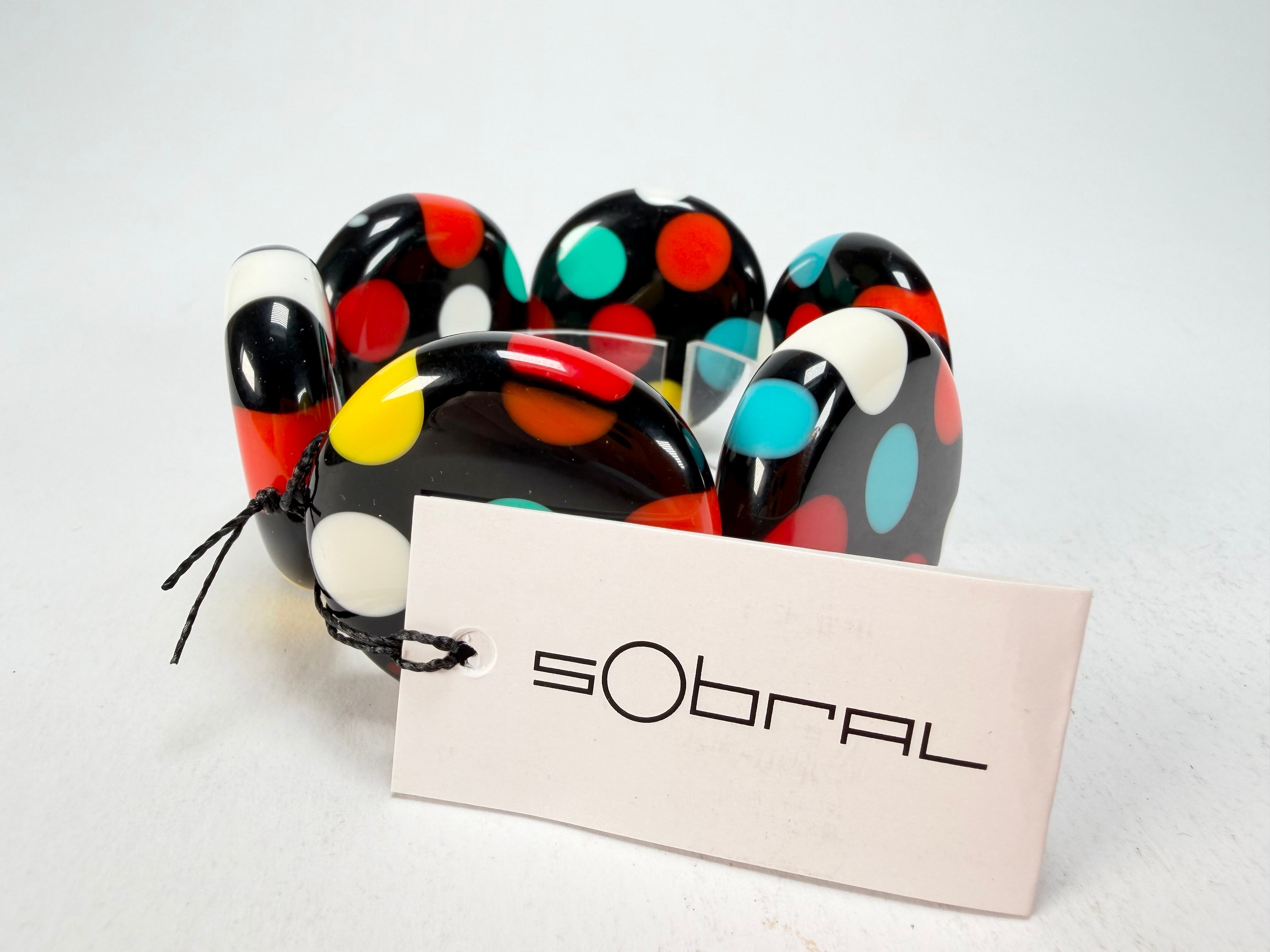 Sobral - Dots "Nº F" Multi Colour Elasticated Resin Bracelet ( 005361 )