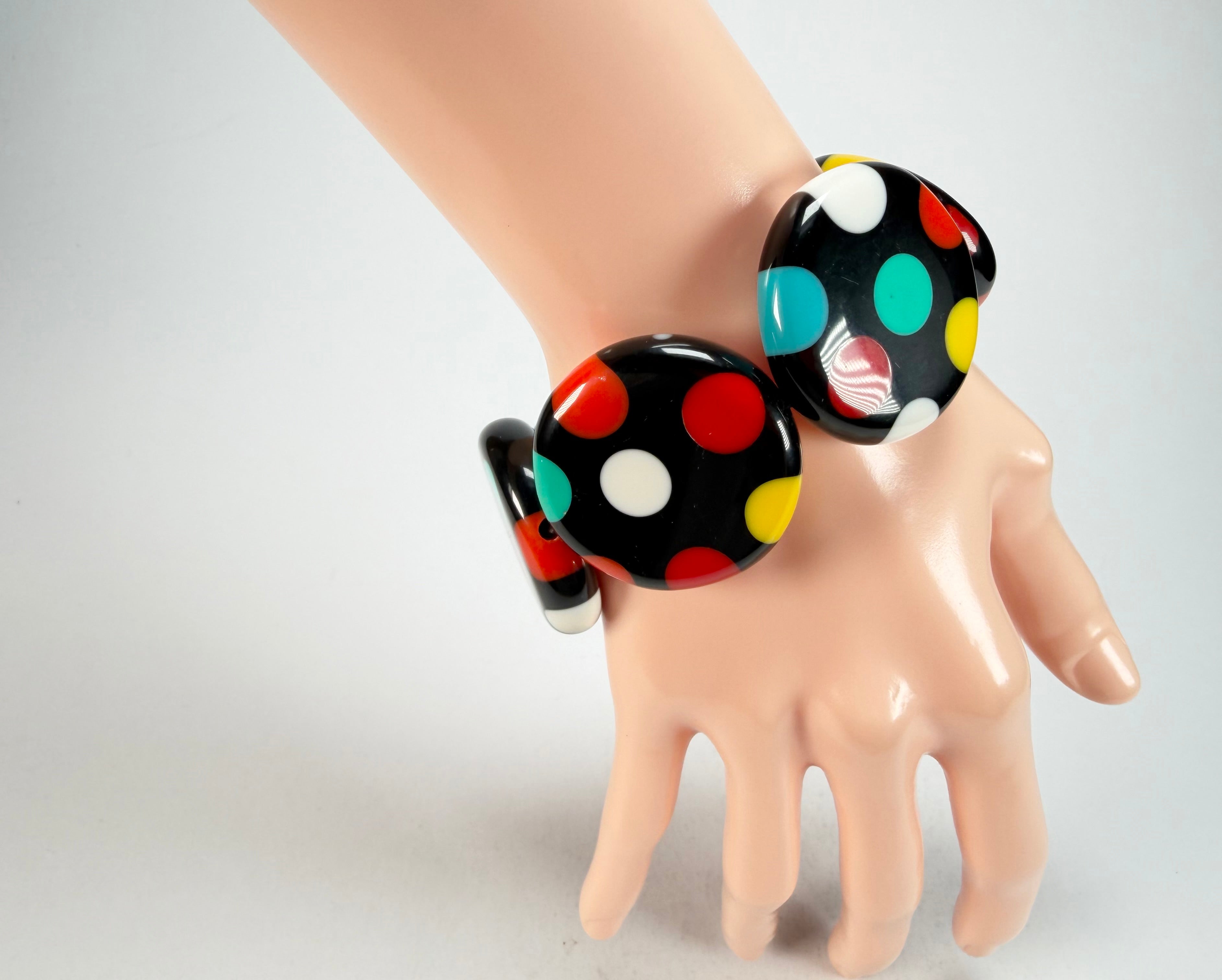 Sobral - Dots "Nº F" Multi Colour Elasticated Resin Bracelet ( 005361 )