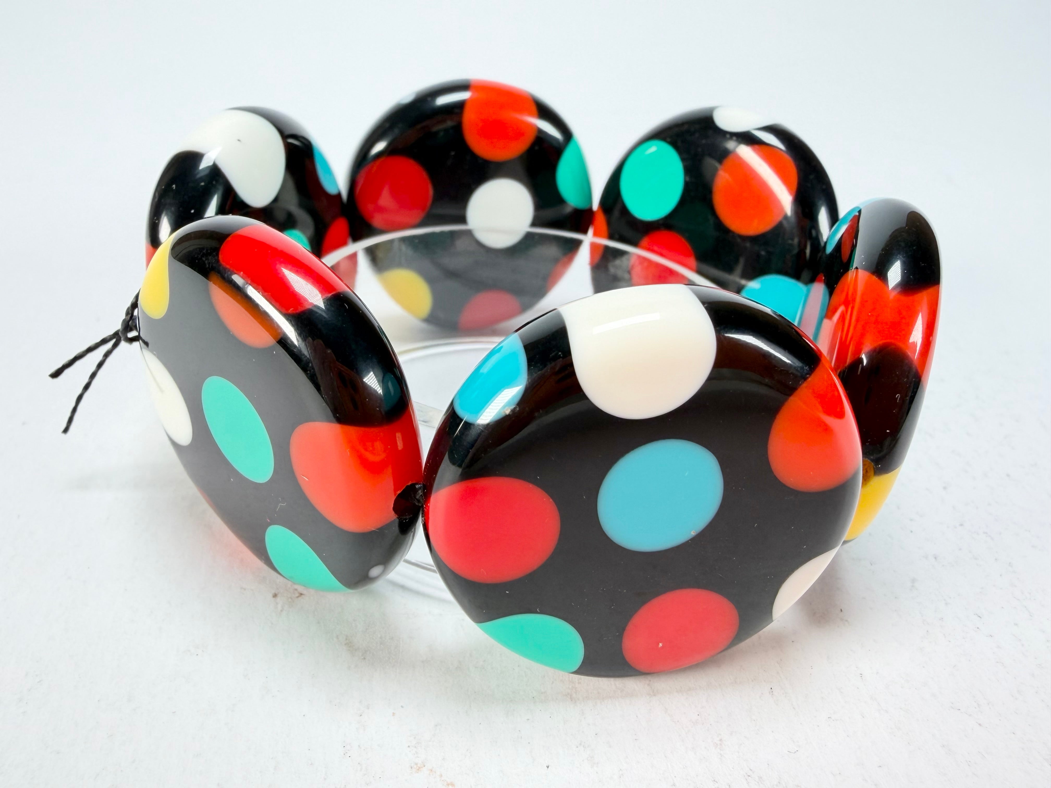 Sobral - Dots "Nº F" Multi Colour Elasticated Resin Bracelet ( 005361 )