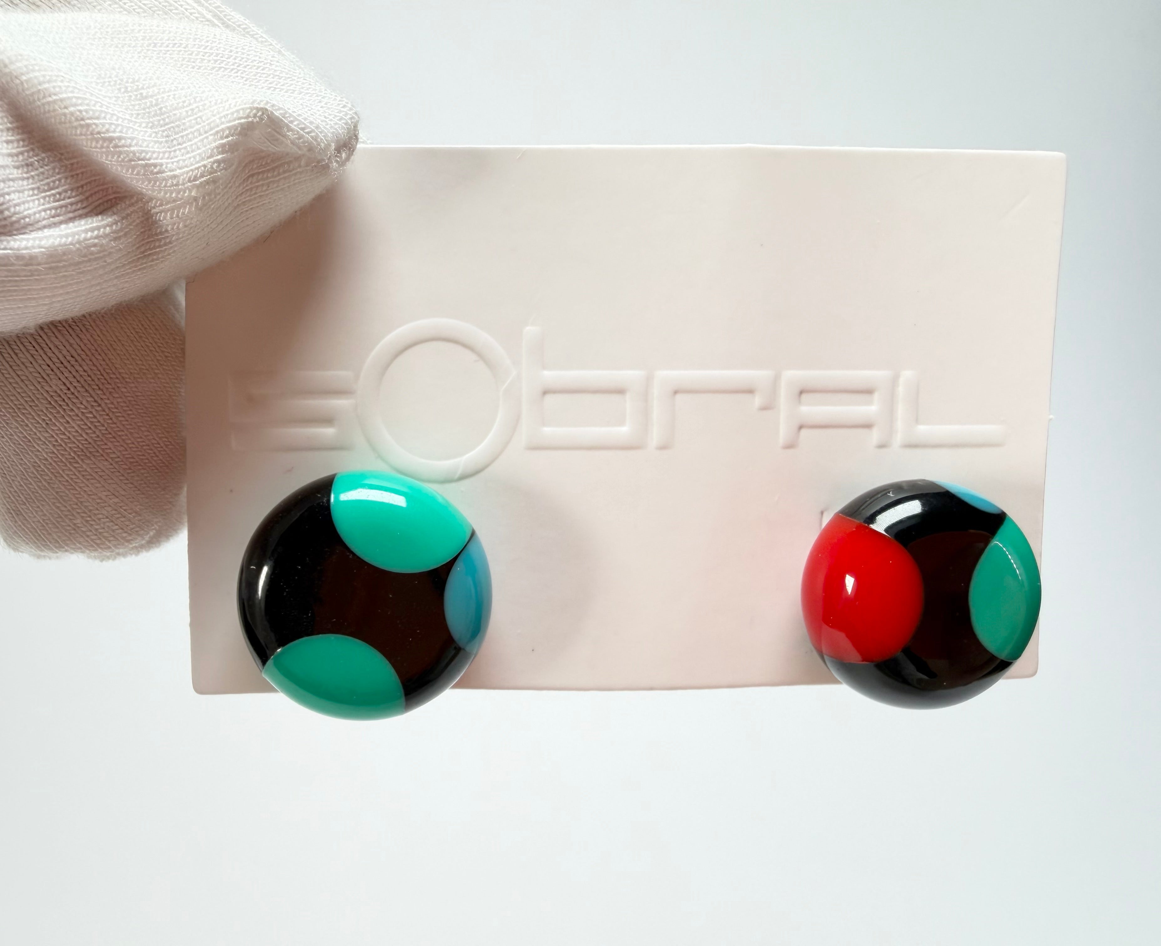 Sobral - Dots "Dots" Multi Colour Resin Earrings ( 005355 )