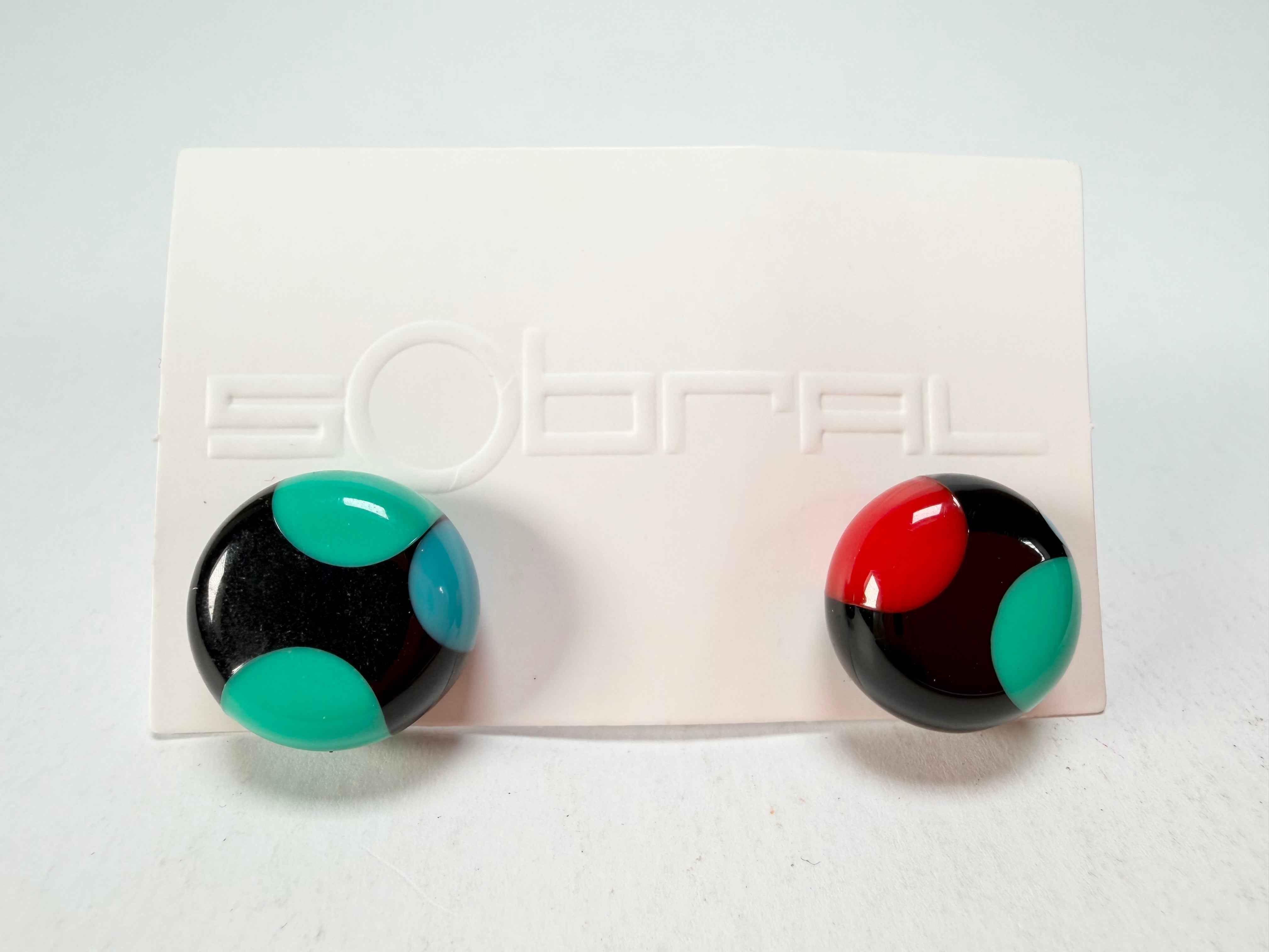 Sobral - Dots "Dots" Multi Colour Resin Earrings ( 005355 )
