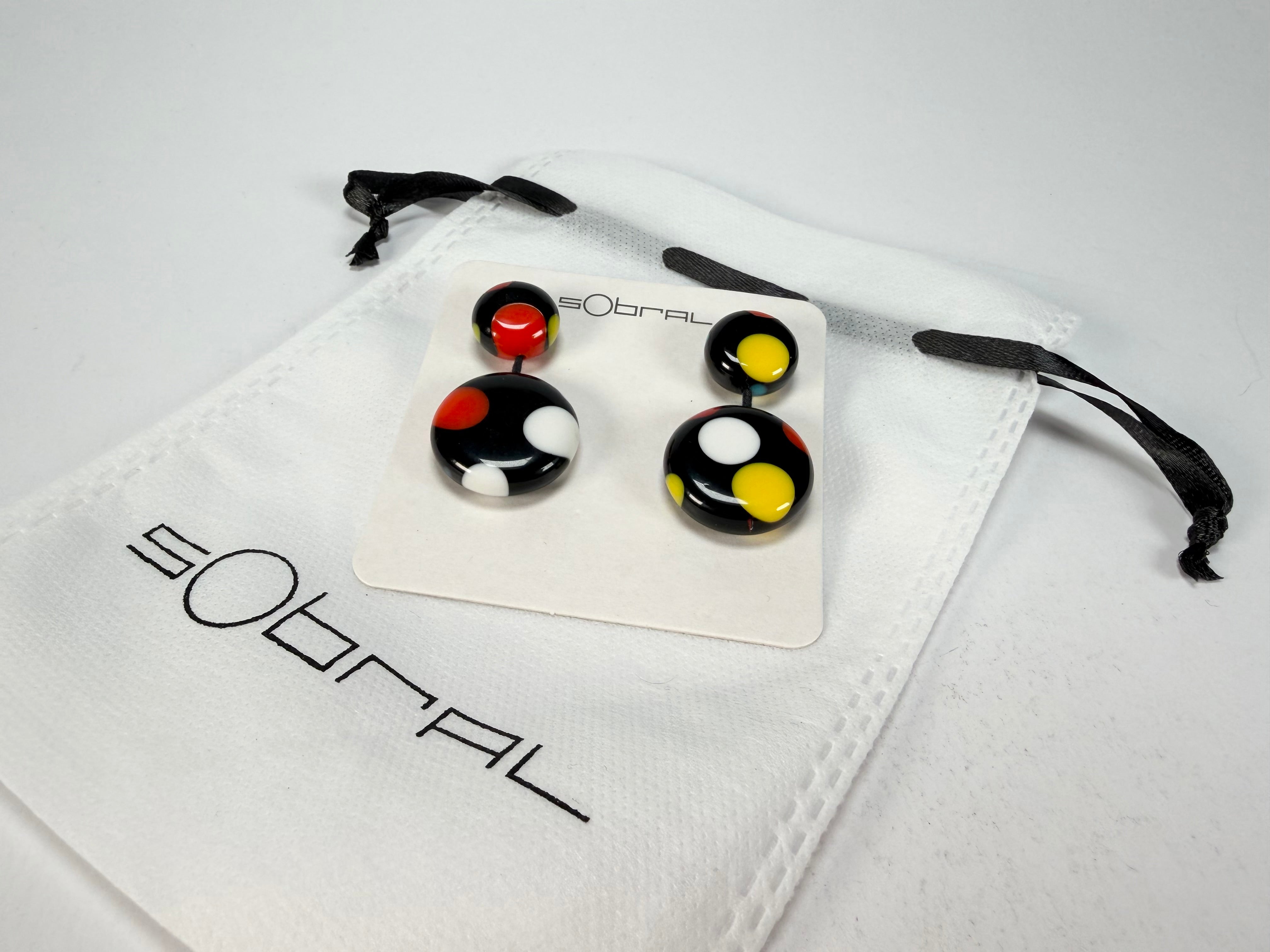 Sobral - Dots "Obsession" Multi Colour Resin Earrings ( 005356 )