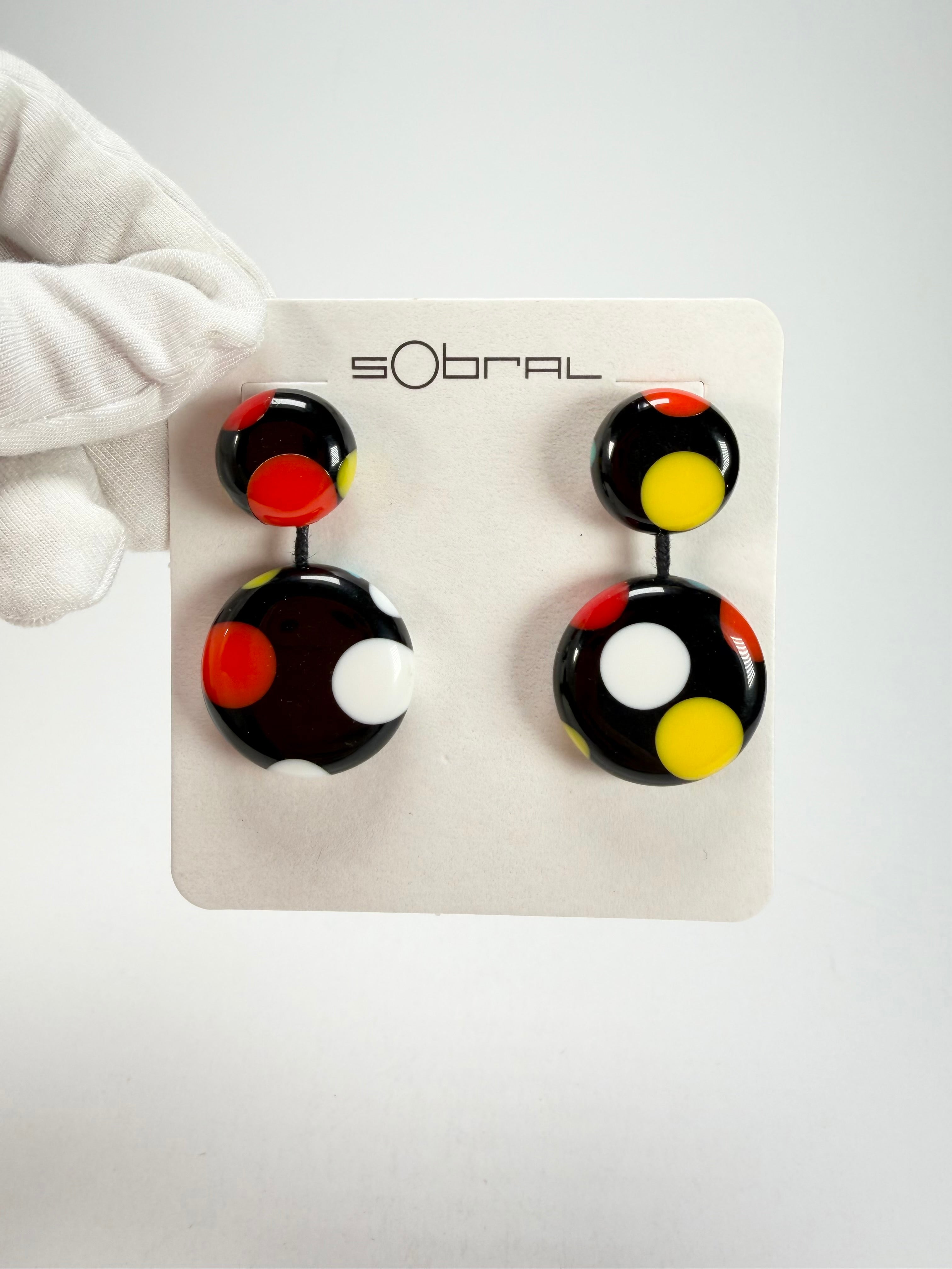 Sobral - Dots "Obsession" Multi Colour Resin Earrings ( 005356 )