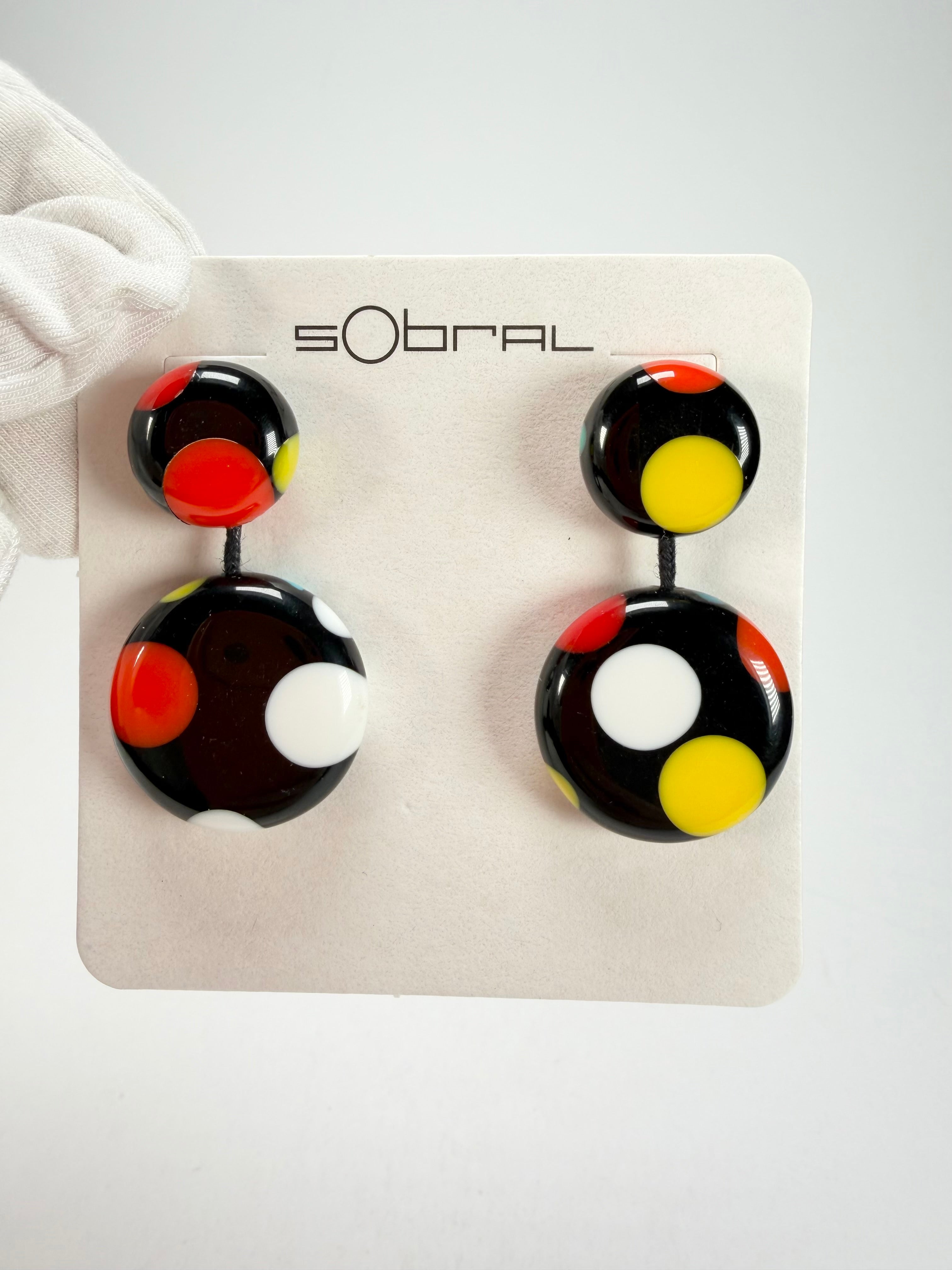 Sobral - Dots "Obsession" Multi Colour Resin Earrings ( 005356 )