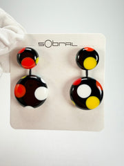 Sobral - Dots "Obsession" Multi Colour Resin Earrings ( 005356 )