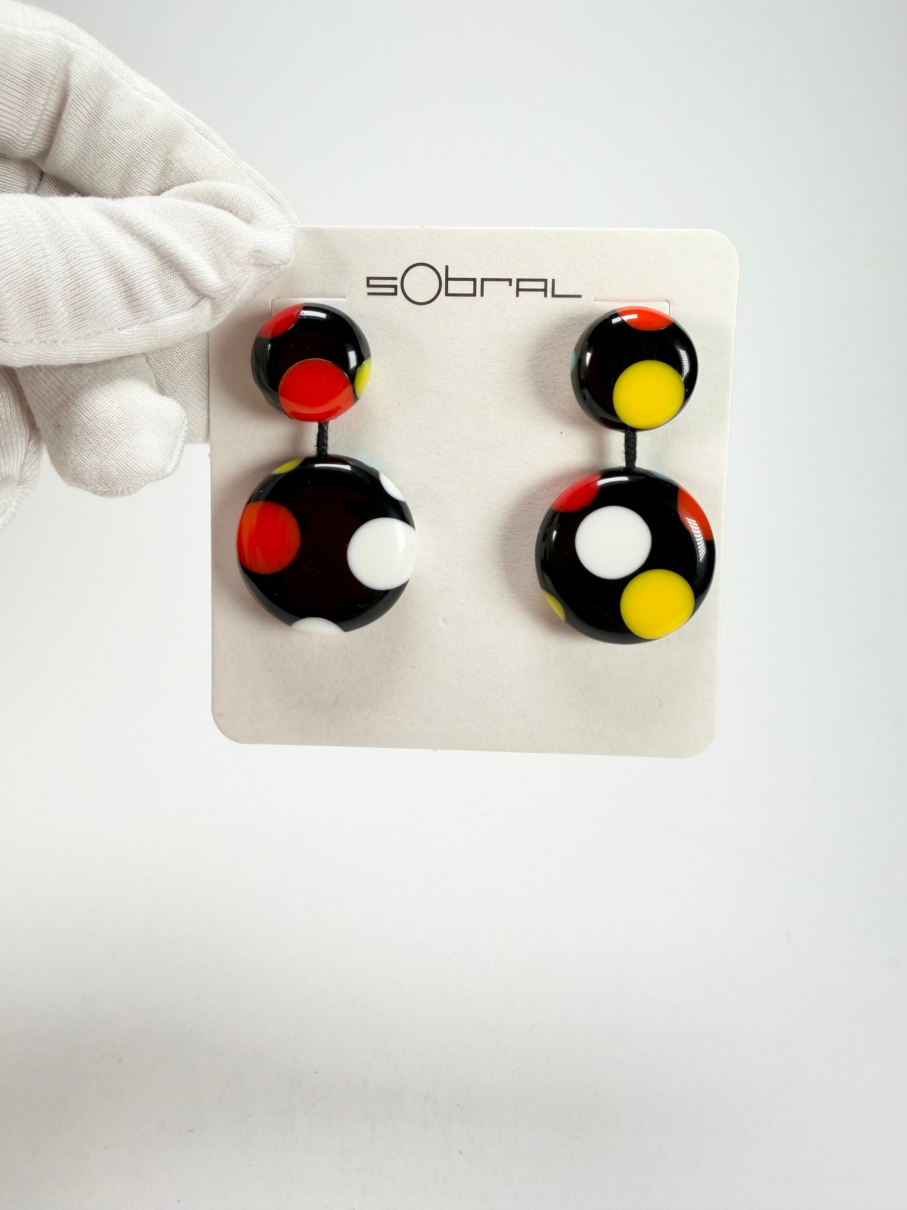 Sobral - Dots "Obsession" Multi Colour Resin Earrings ( 005356 )