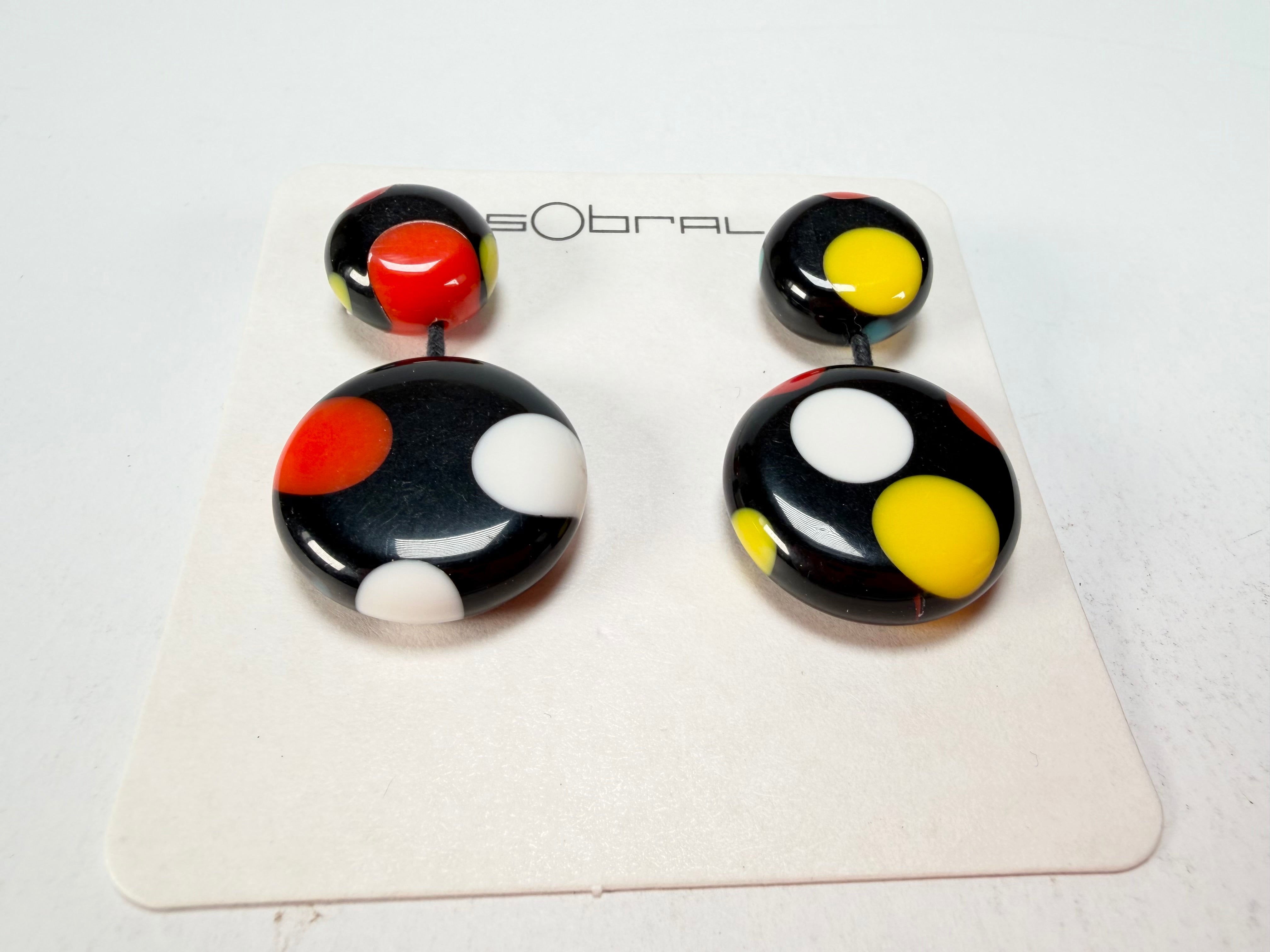 Sobral - Dots "Obsession" Multi Colour Resin Earrings ( 005356 )