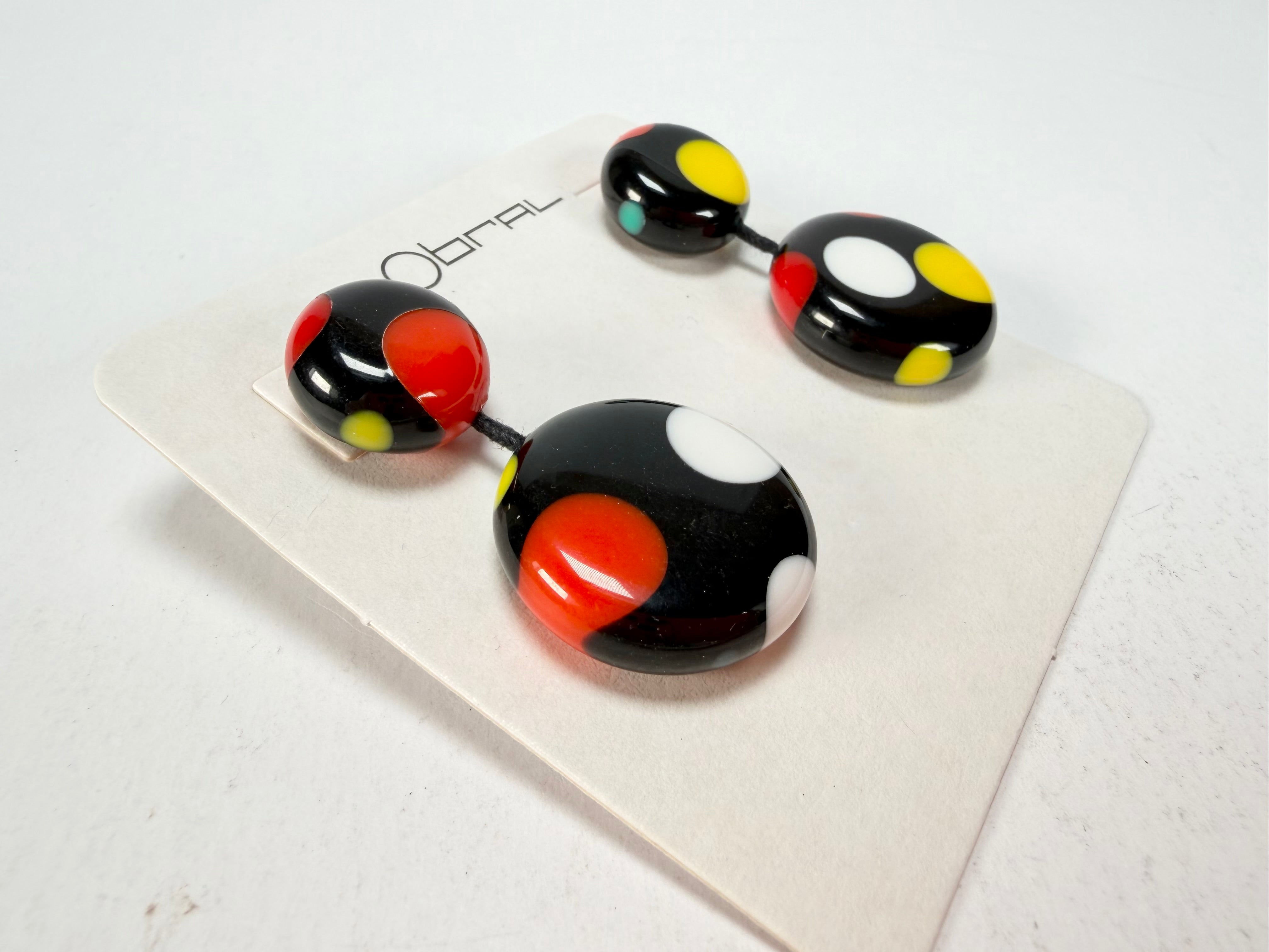 Sobral - Dots "Obsession" Multi Colour Resin Earrings ( 005356 )
