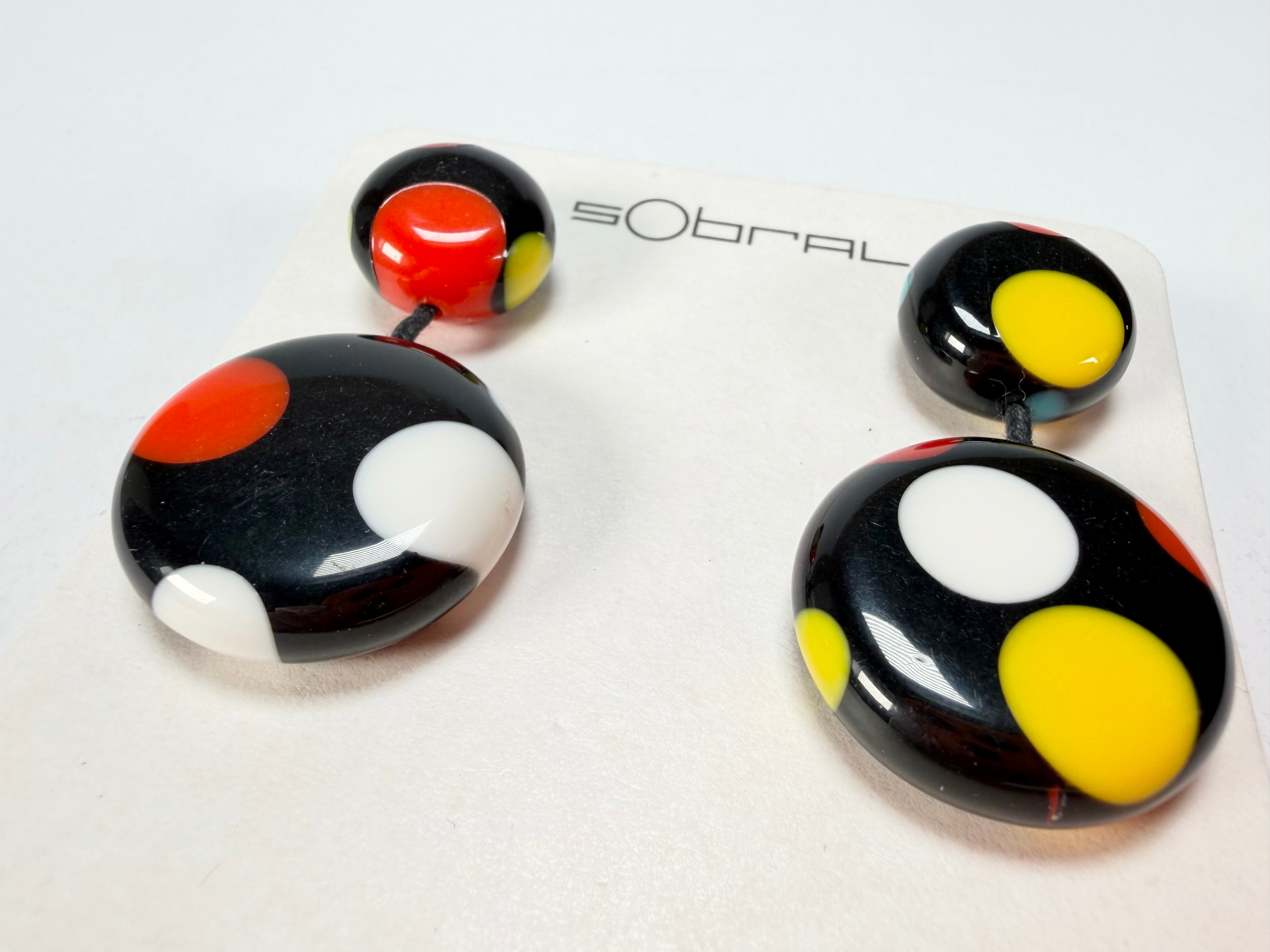 Sobral - Dots "Obsession" Multi Colour Resin Earrings ( 005356 )