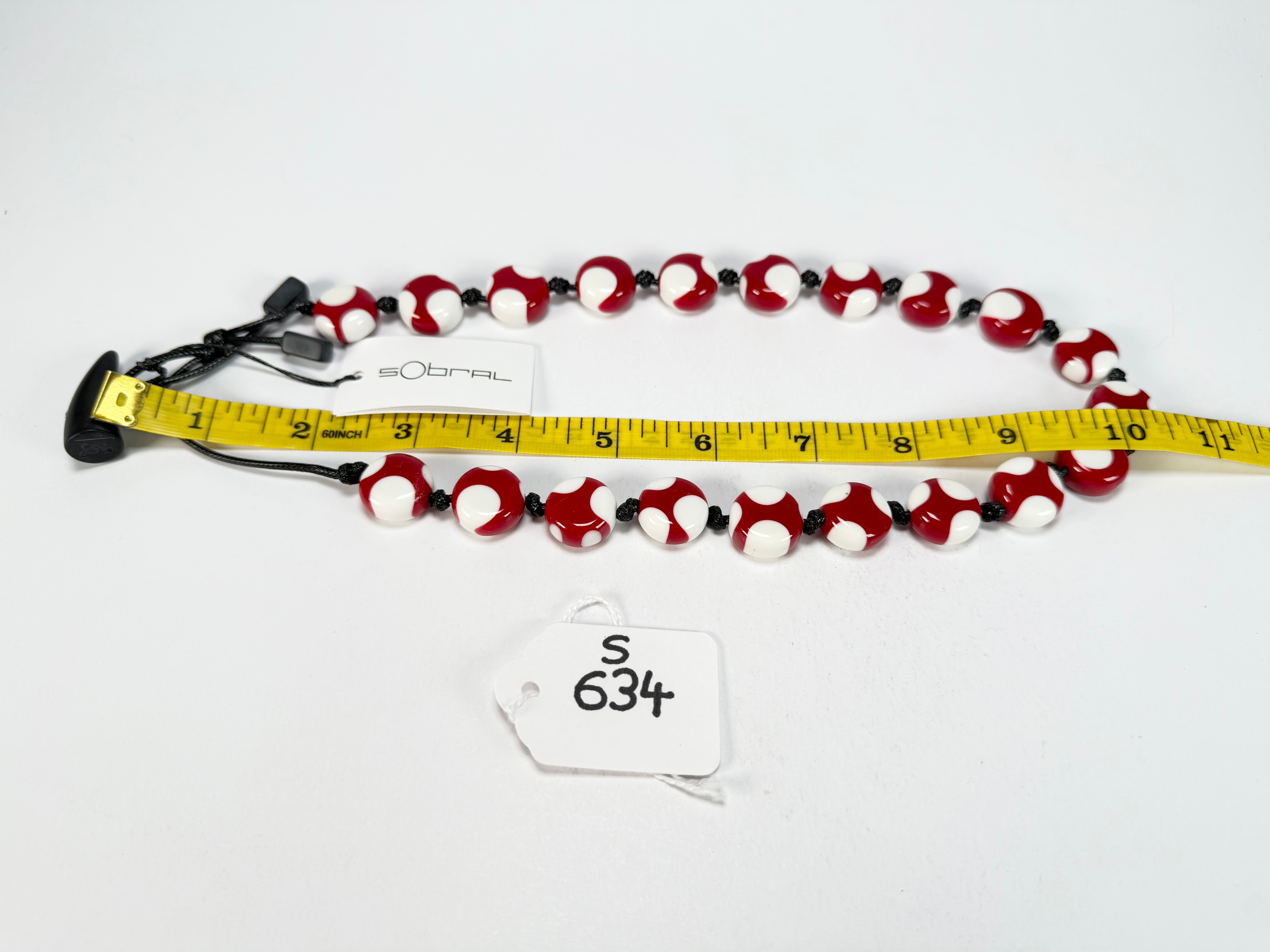 Sobral - Dots "Yoi" Red & White Resin Necklace ( 005358 )