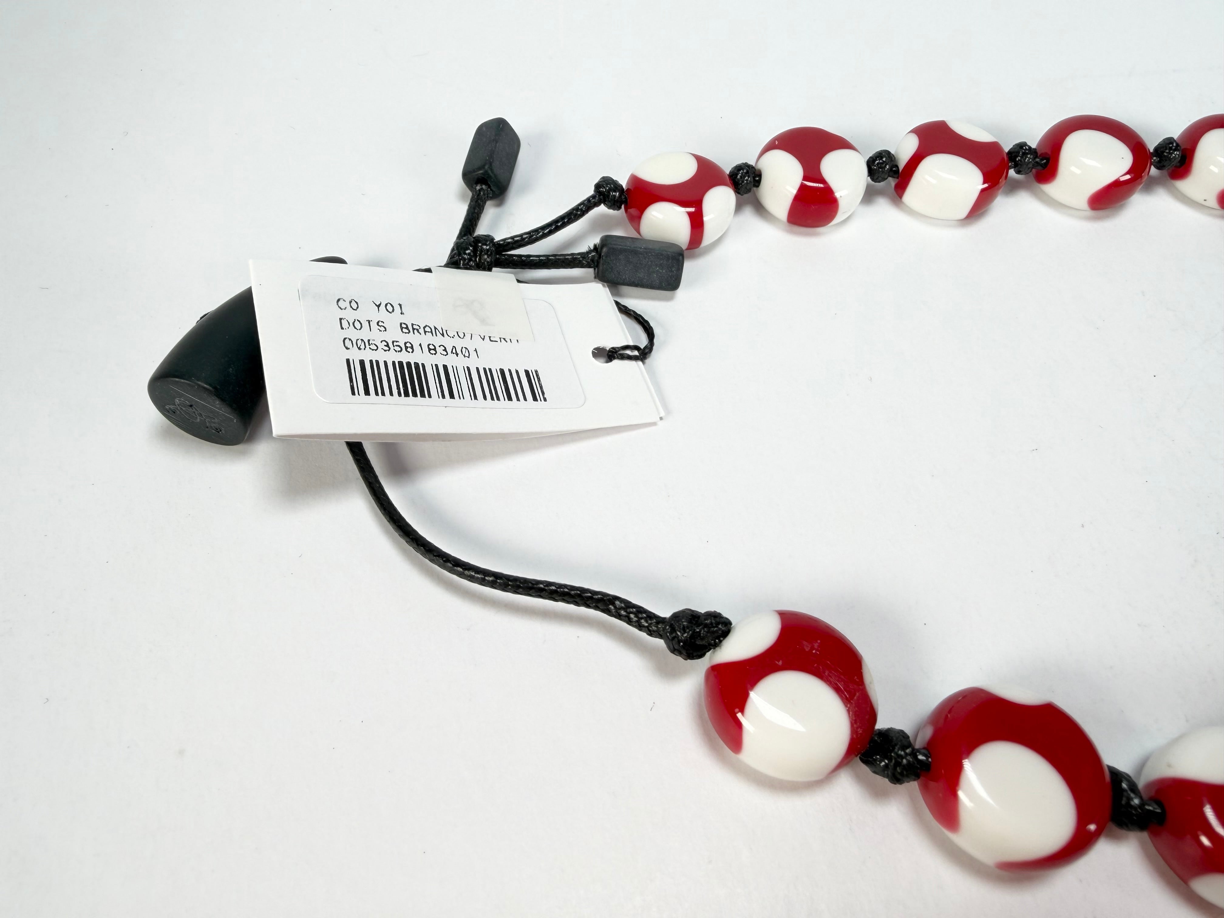 Sobral - Dots "Yoi" Red & White Resin Necklace ( 005358 )