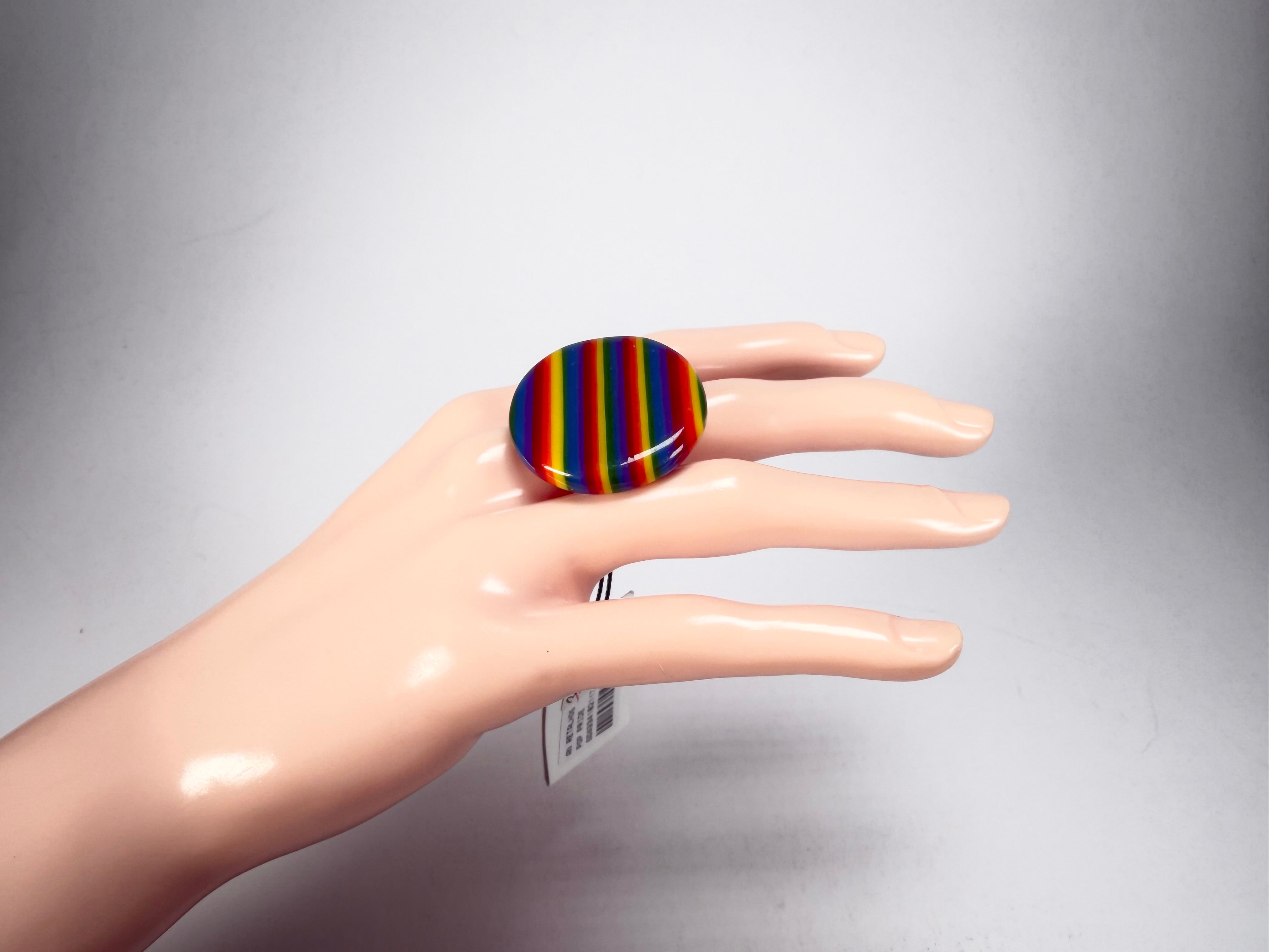 Sobral - Pop Pride "Retalhos" Resin Ring ( 004934 ) - Size UK O / US 7
