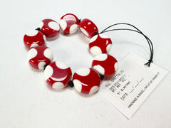 Sobral - Dots "Mini Dots" Red & White Elasticated Resin Bracelet ( 000000 )