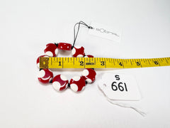 Sobral - Dots "Mini Dots" Red & White Elasticated Resin Bracelet ( 000000 )