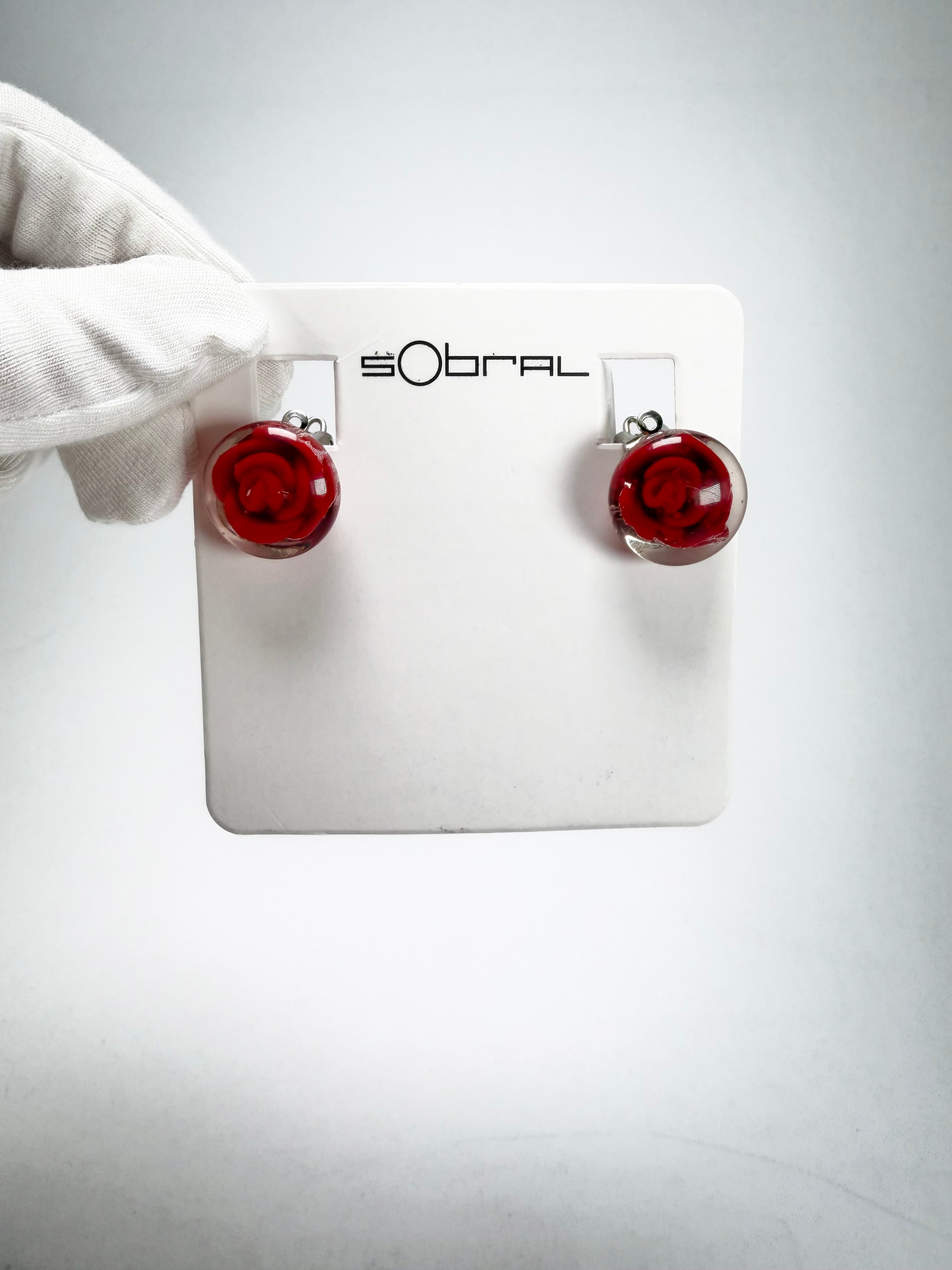 Sobral - Roses "Kalinda" Resin Clip On Earrings ( 005281 )