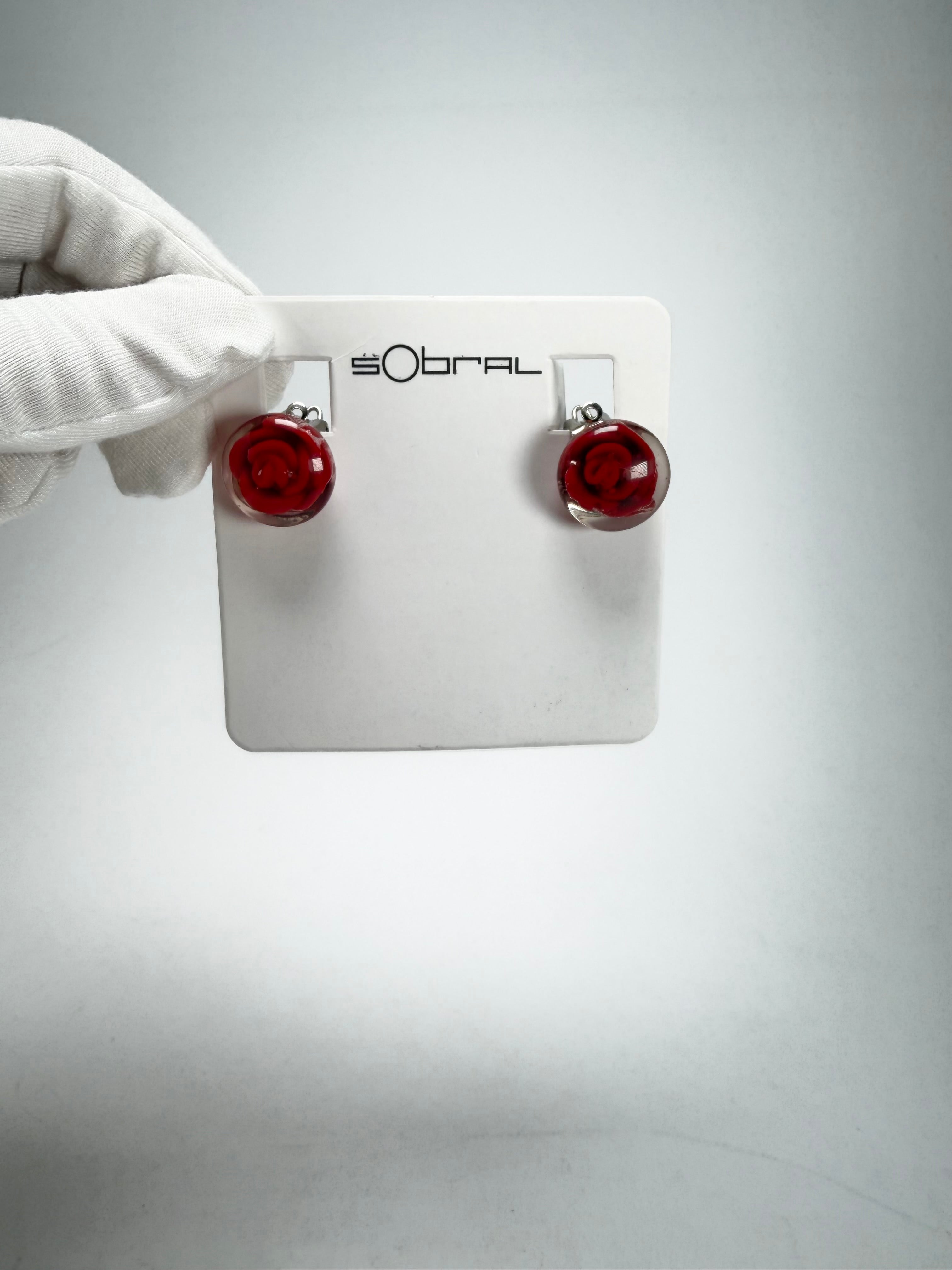 Sobral - Roses "Kalinda" Resin Clip On Earrings ( 005281 )