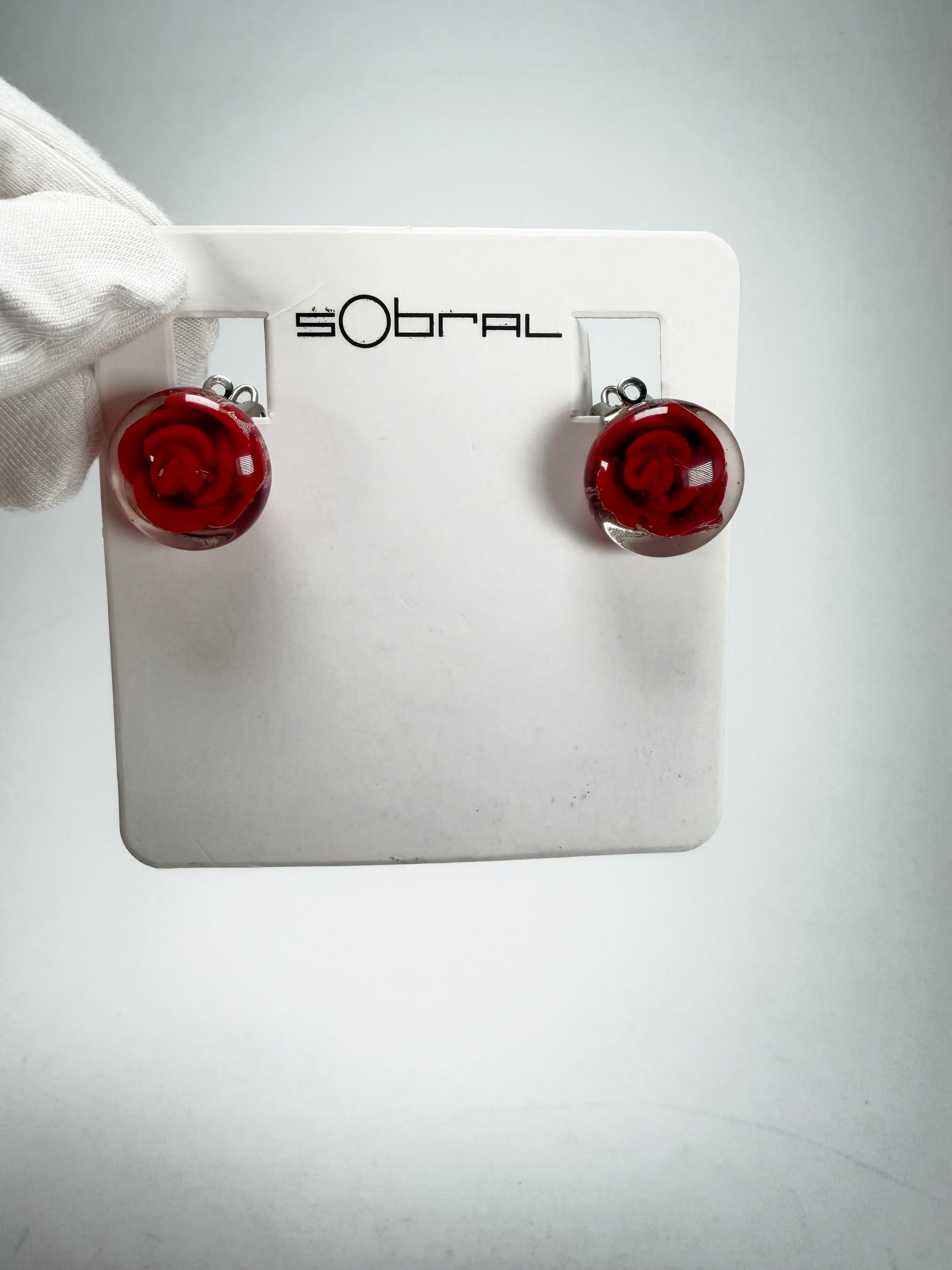 Sobral - Roses "Kalinda" Resin Clip On Earrings ( 005281 )