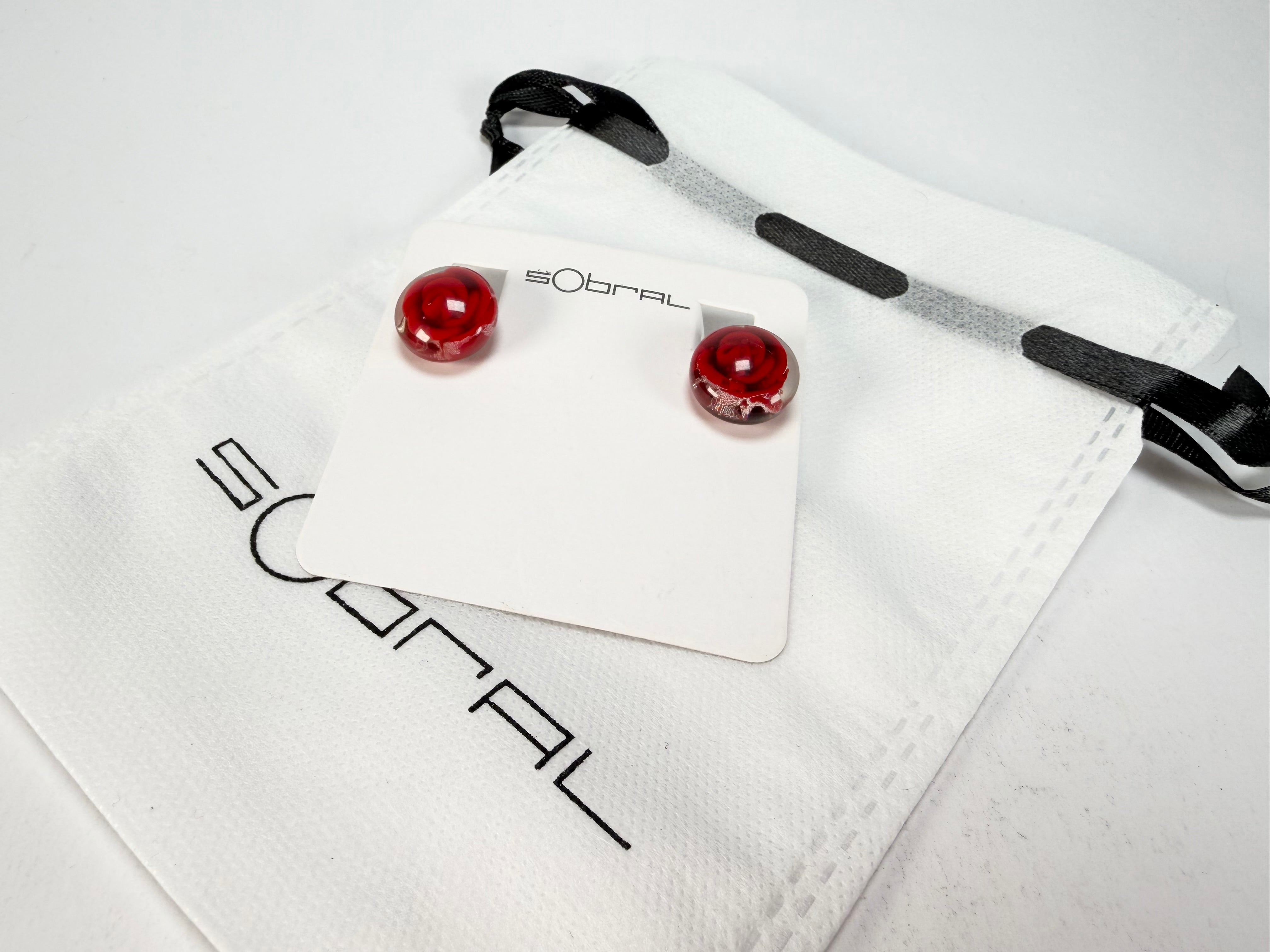 Sobral - Roses "Kalinda" Resin Clip On Earrings ( 005281 )