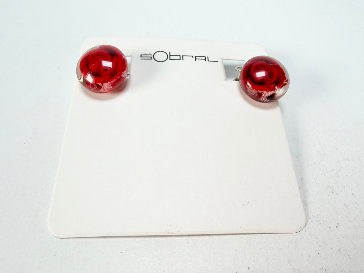 Sobral - Roses "Kalinda" Resin Clip On Earrings ( 005281 )
