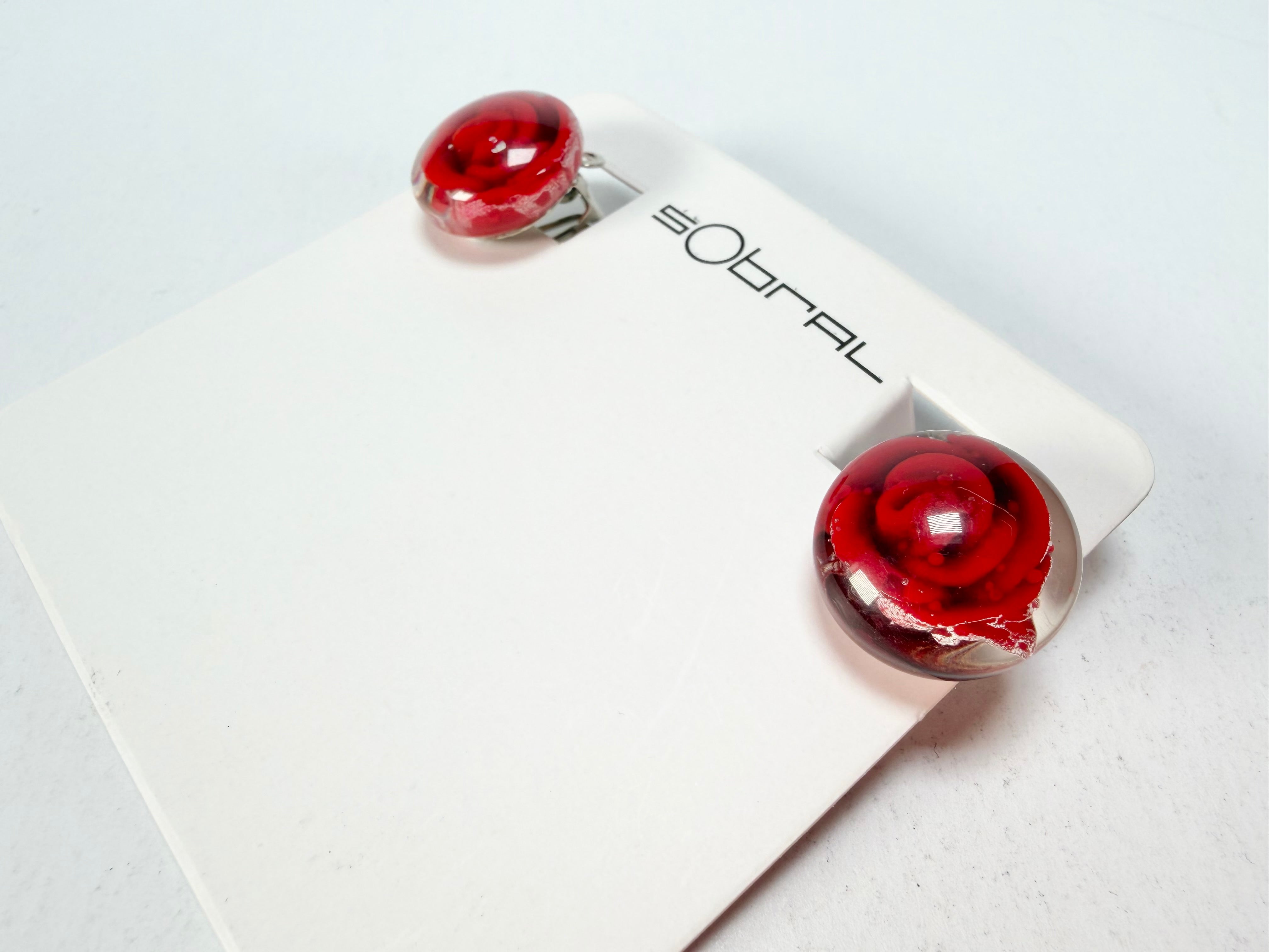 Sobral - Roses "Kalinda" Resin Clip On Earrings ( 005281 )